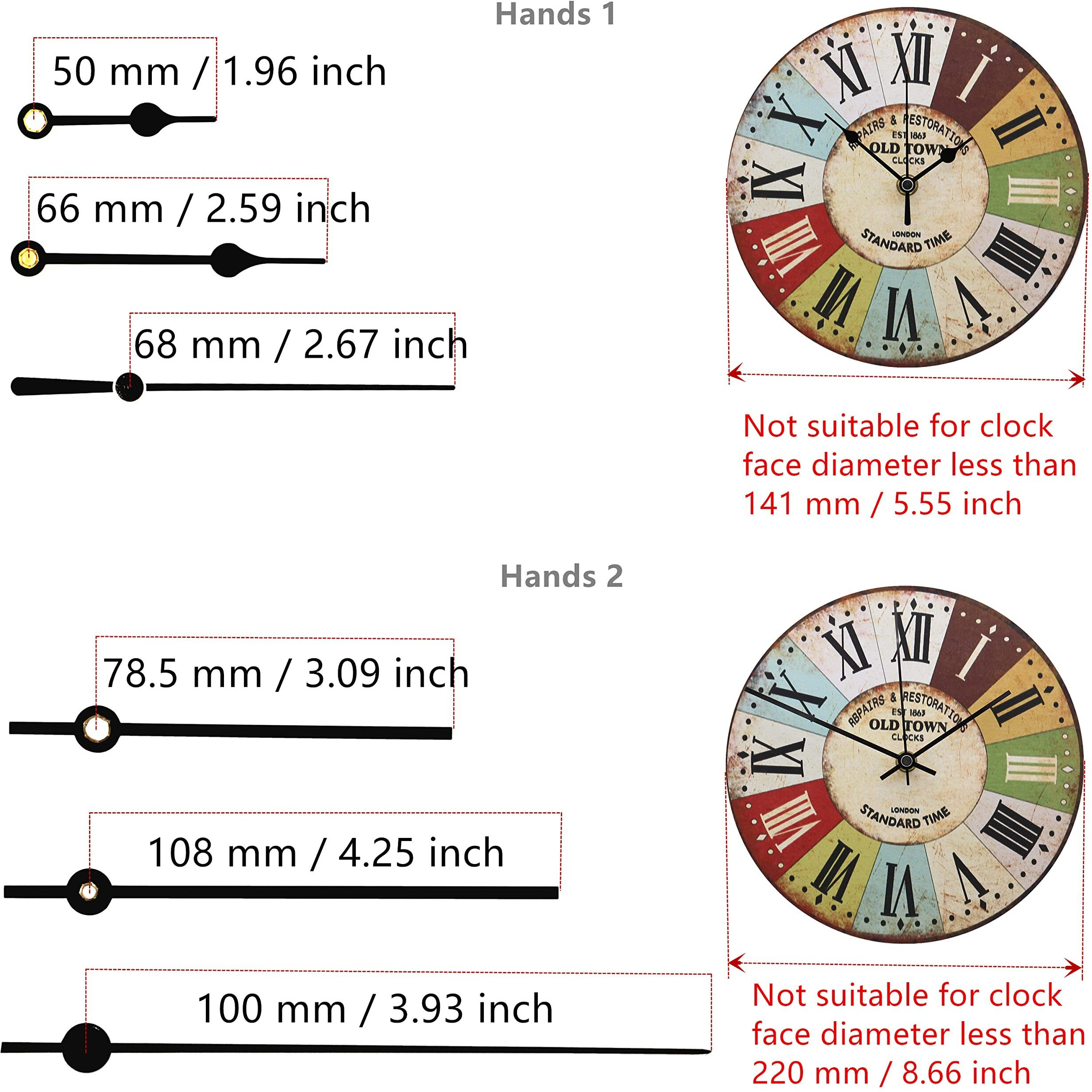 Tikround Youngtown Movement For Clock Repair Replacement 17Mm (43/64 Inch) Shaft Length 9.5Mm (3/8 Inch) Thread Length.(White Shaft)