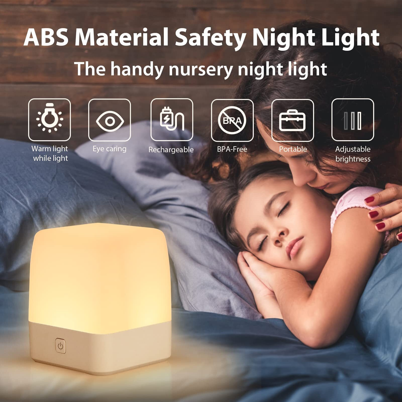 Izetianzhe Night Light For Kids  Led Touch Baby Night Light For Breastfeeding  Dimmable Nightlight For Bedroom Nursery Lamp Rechargeable Portable Night Light With Memory Function Bedside Light