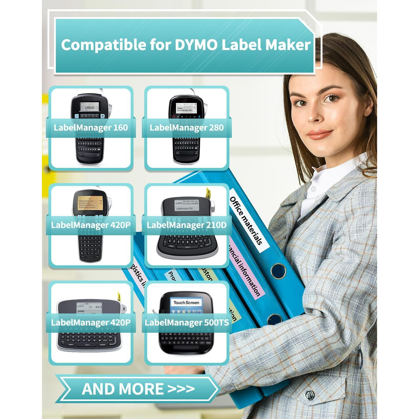 6 Light Color Label Maker Tape For Lm1600 D1600 Label Makers  1/2 Inch X 23Feet Tape Replacement For D1 Label Tape  Compatible With Dymo Labelmanager 160 280 210D Label Maker