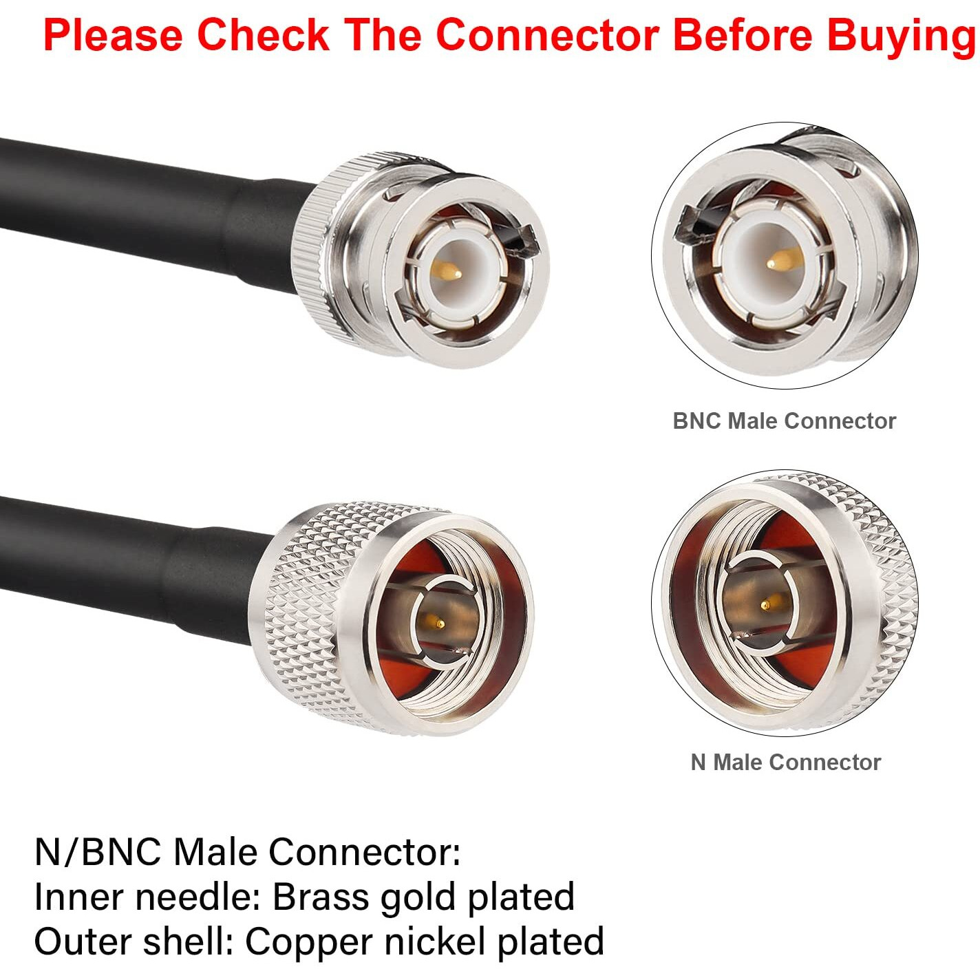 Mookeerf N To Bnc Cable 6Ft Rg58 Low Loss N Male To Bnc Male Coaxial Cable Rg58 N Bnc Extension Jumper Cable For Antenna Rf Radio Modem Oscilloscope Signal Generator