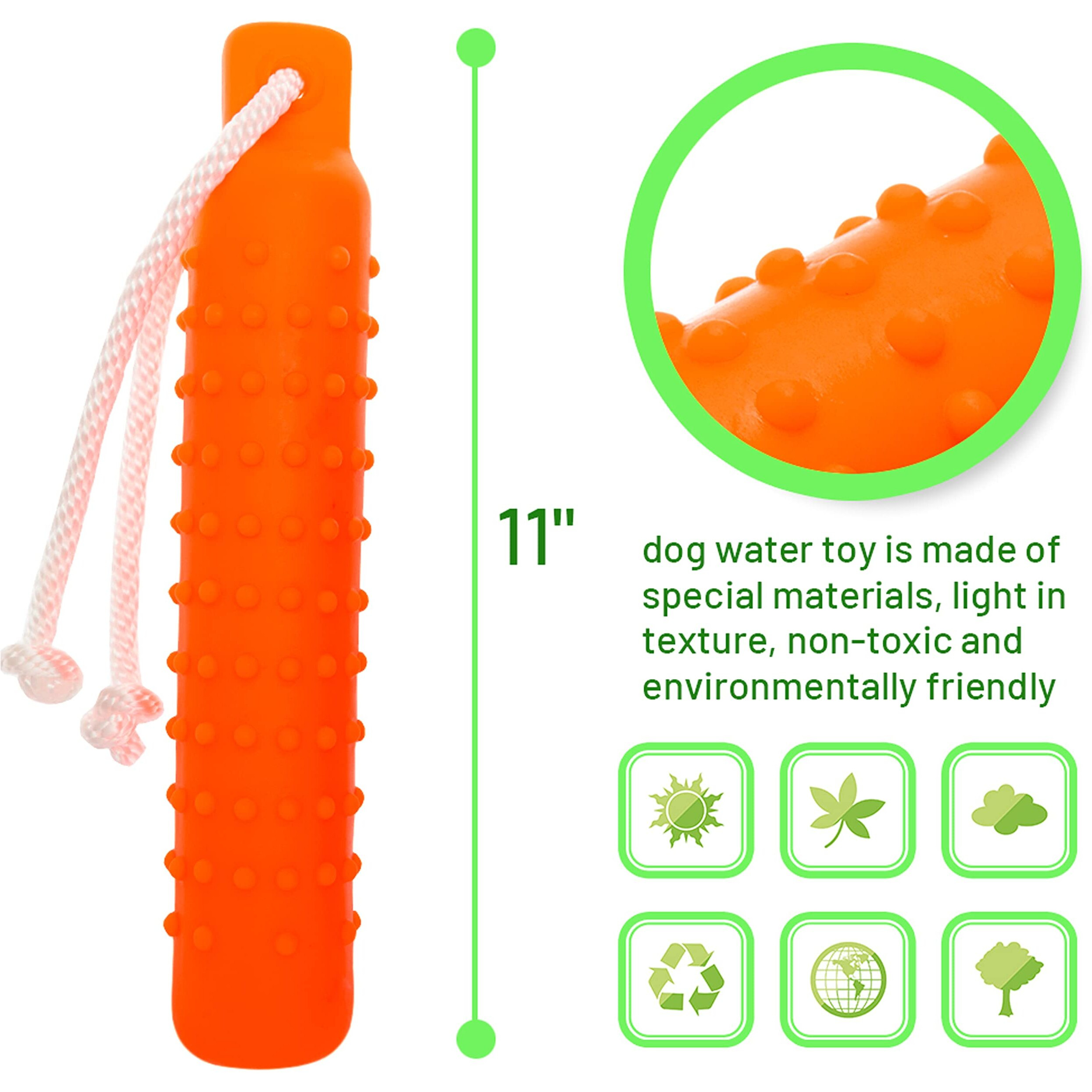 Aticnech Dog Water Toy - Interactive Fetch Dog Toys Float On Water Pool For Training Retrieving Chasing Bumper Outdoor - 2 Pack Dog Toys With Rope For Small Medium Large Dog