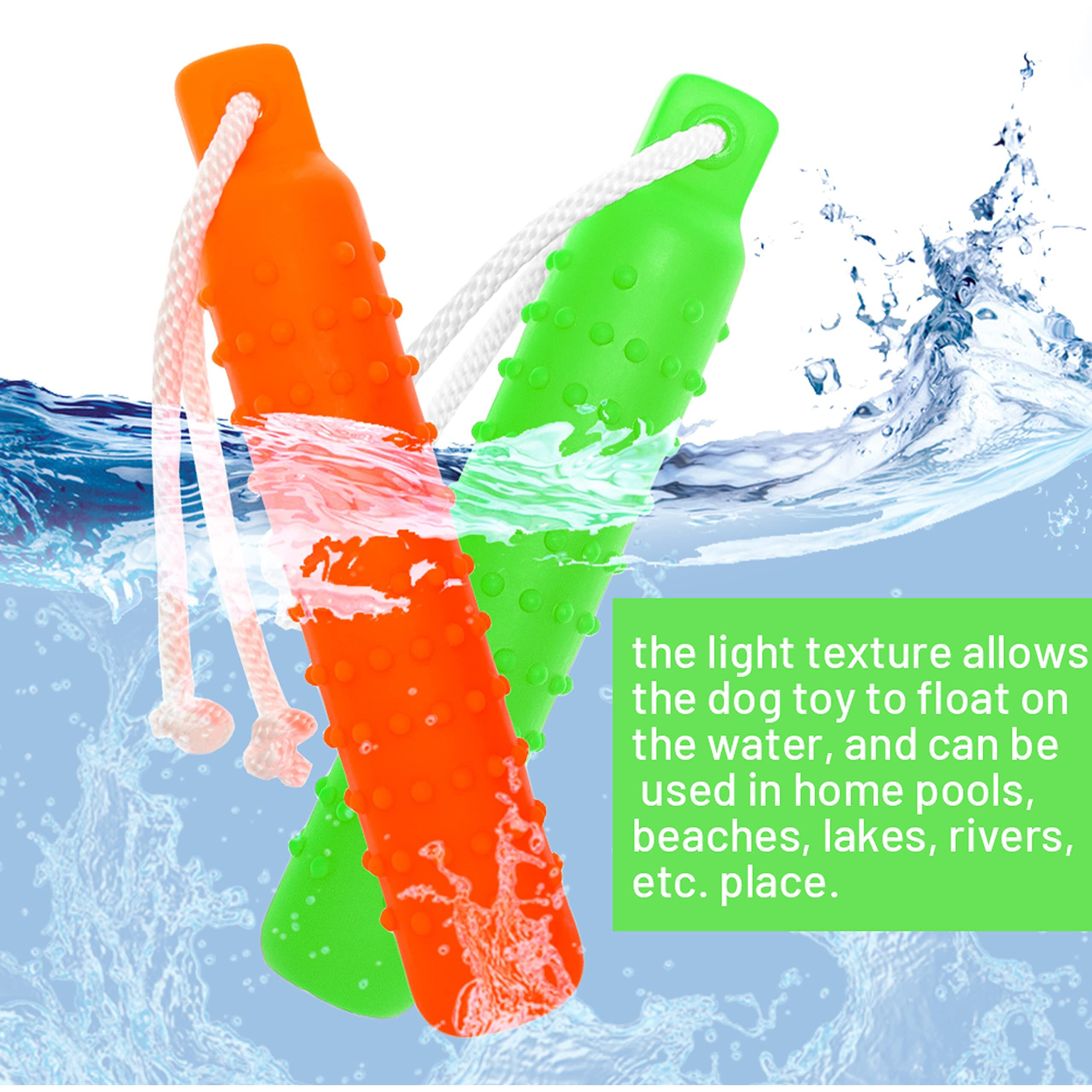 Aticnech Dog Water Toy - Interactive Fetch Dog Toys Float On Water Pool For Training Retrieving Chasing Bumper Outdoor - 2 Pack Dog Toys With Rope For Small Medium Large Dog