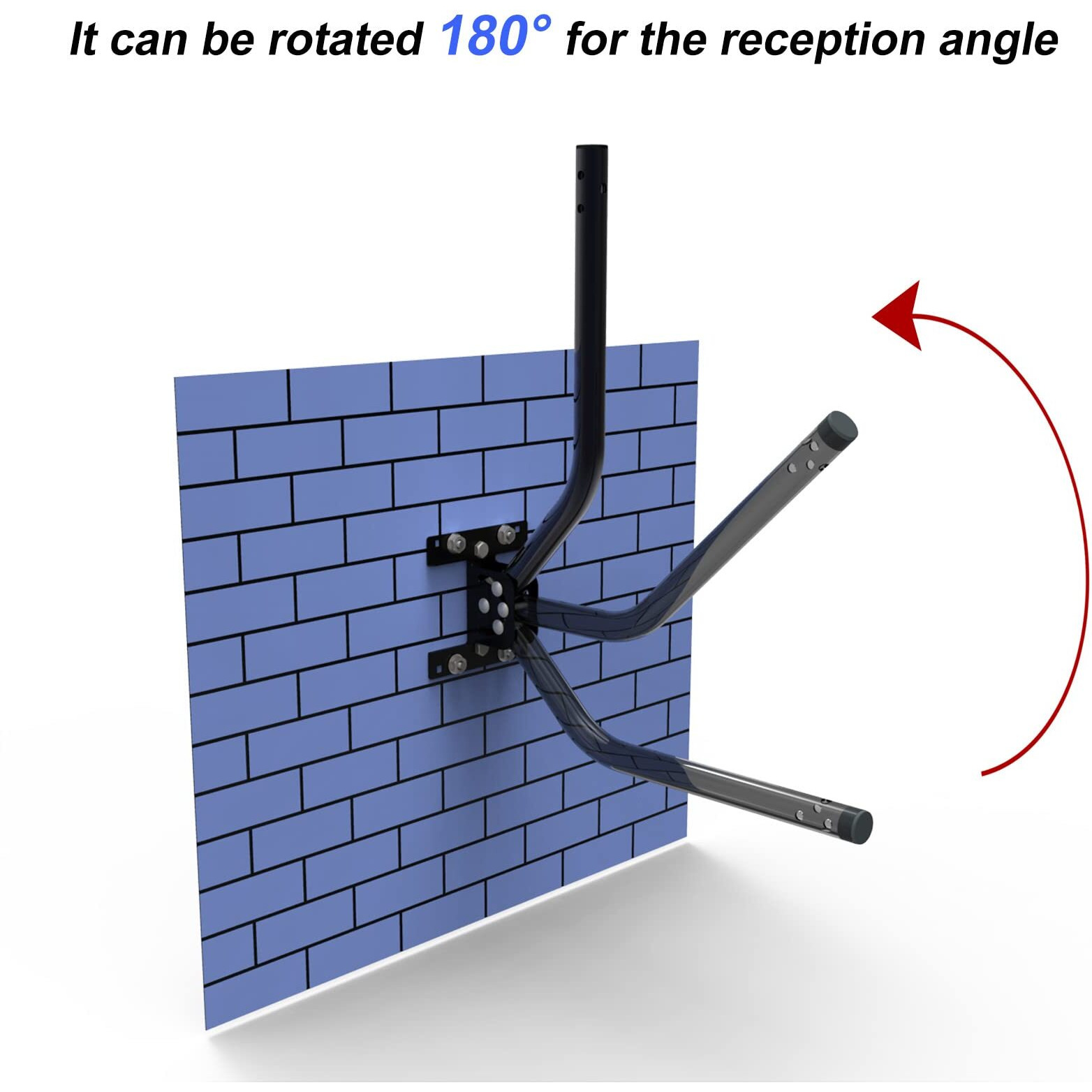 Yeceny Outdoor Antenna/Weather Station Adjustable Mounting Pole With Extension Universal Mount Brackets - Easy Installation  Solid Structure  Weather Proof (1"" Diameter 16.5"" Arm Length)