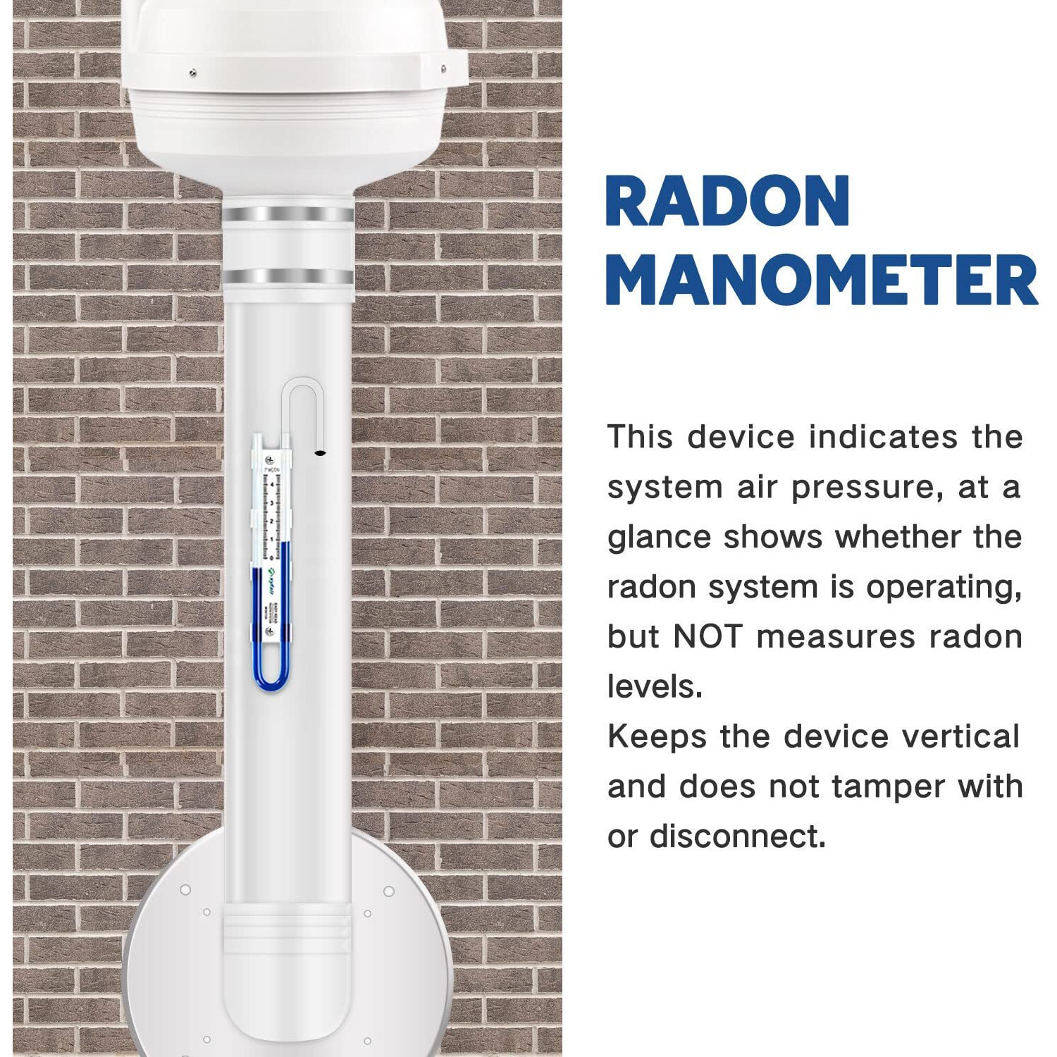 Xyf Air Easy Read Manometer | U-Tube Air Pressure Indicator (Blue)