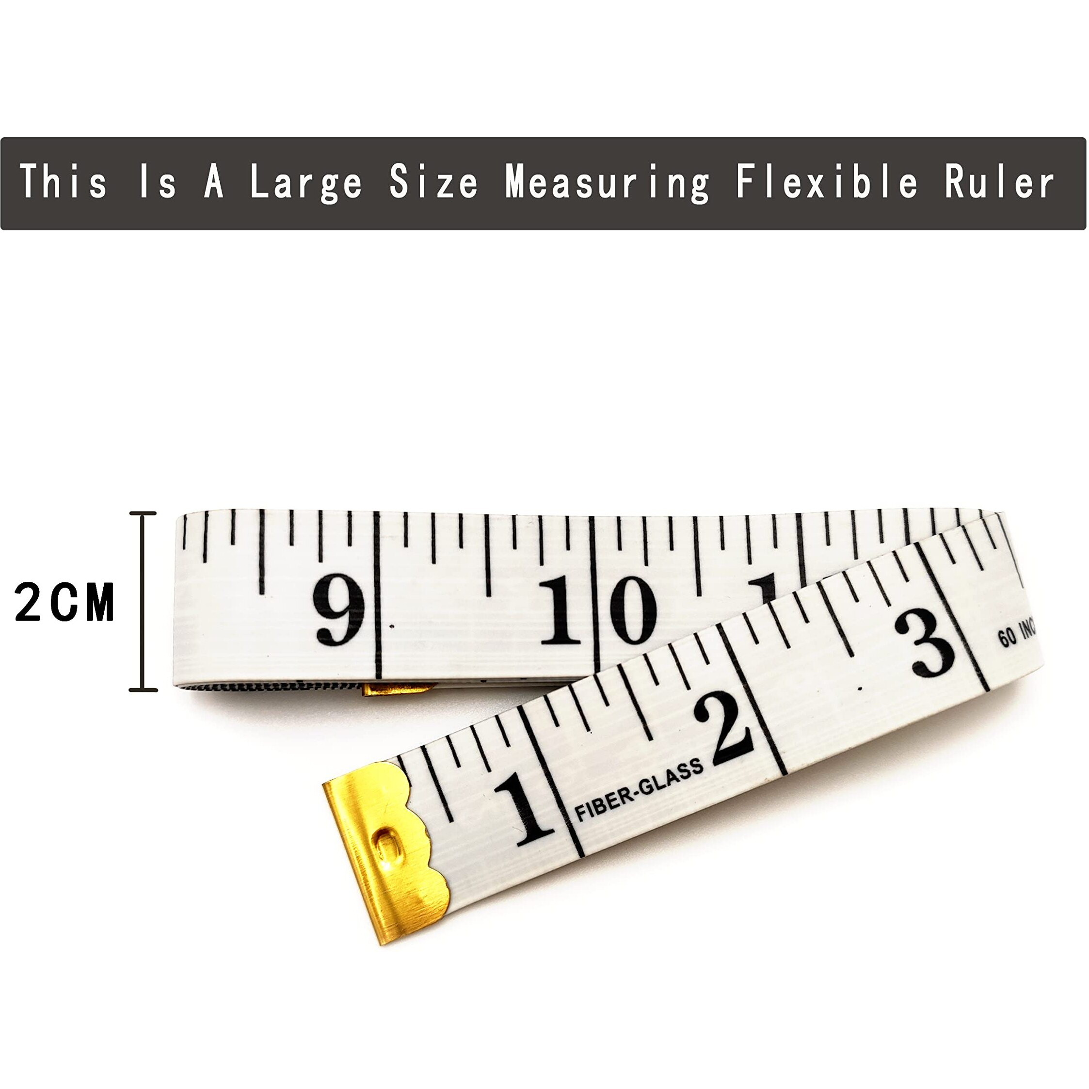 6 Pack Soft Measuring Tape For Body Double Scale Fabric Craft Tape Measure Sewing Tailor Cloth Flexible Ruler For Weight Loss 60 Inch/150Cm White
