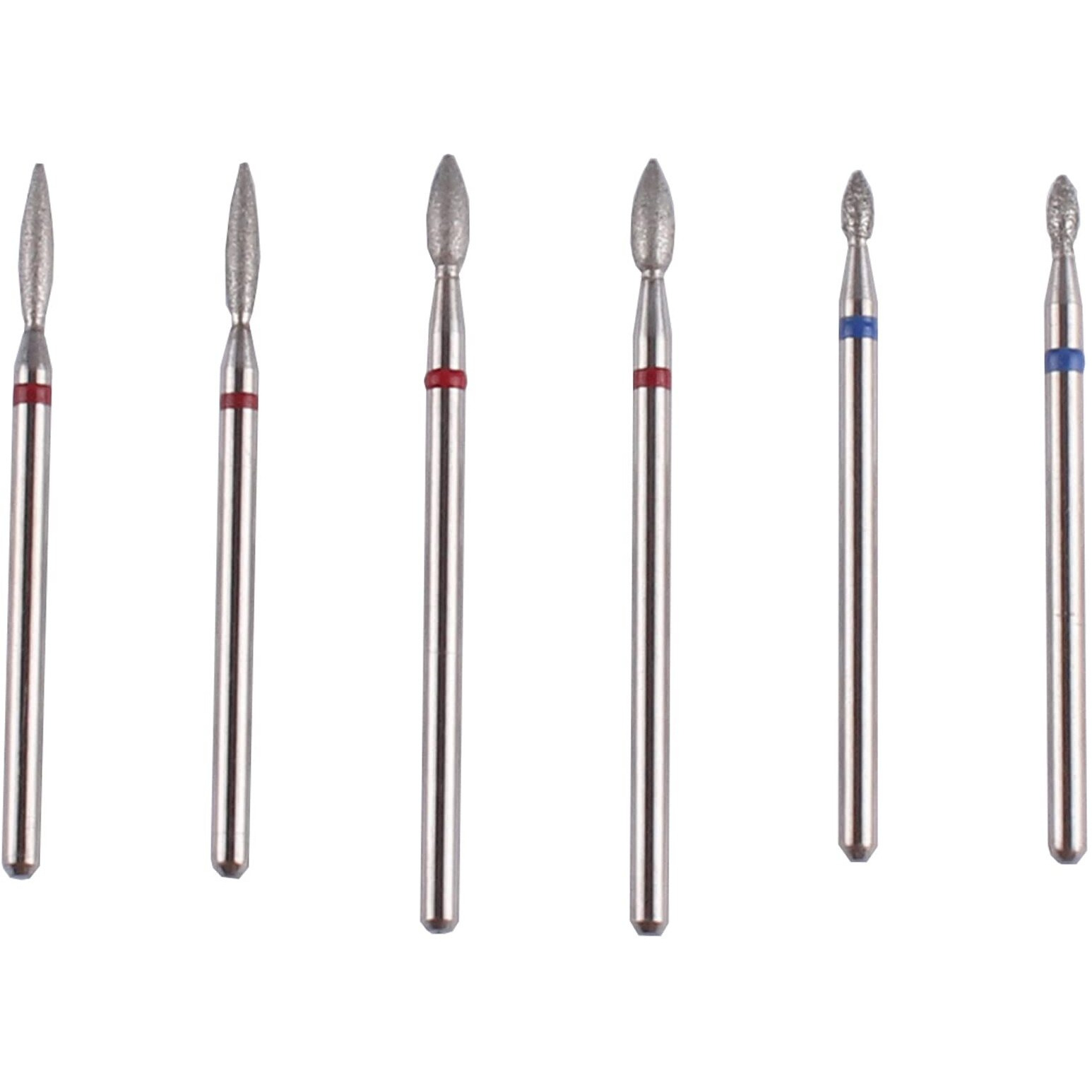 Mzcmsl 6Pcs Cuticle Drill Bits With Case  Pro Diamond Flame Bit For Russian Manicure 3/32 Shank Efile Bit Set