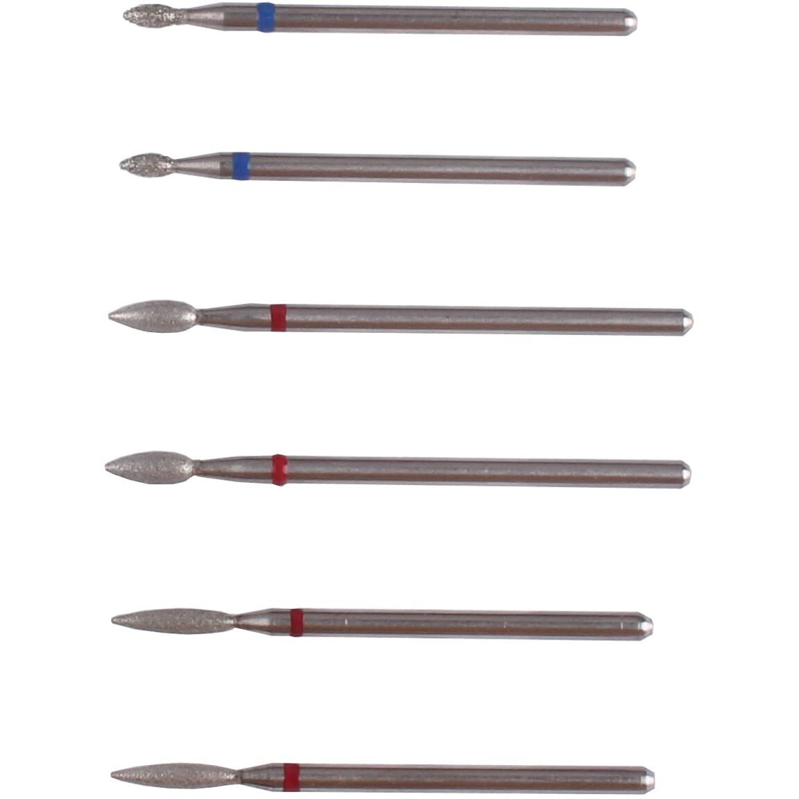 Mzcmsl 6Pcs Cuticle Drill Bits With Case  Pro Diamond Flame Bit For Russian Manicure 3/32 Shank Efile Bit Set