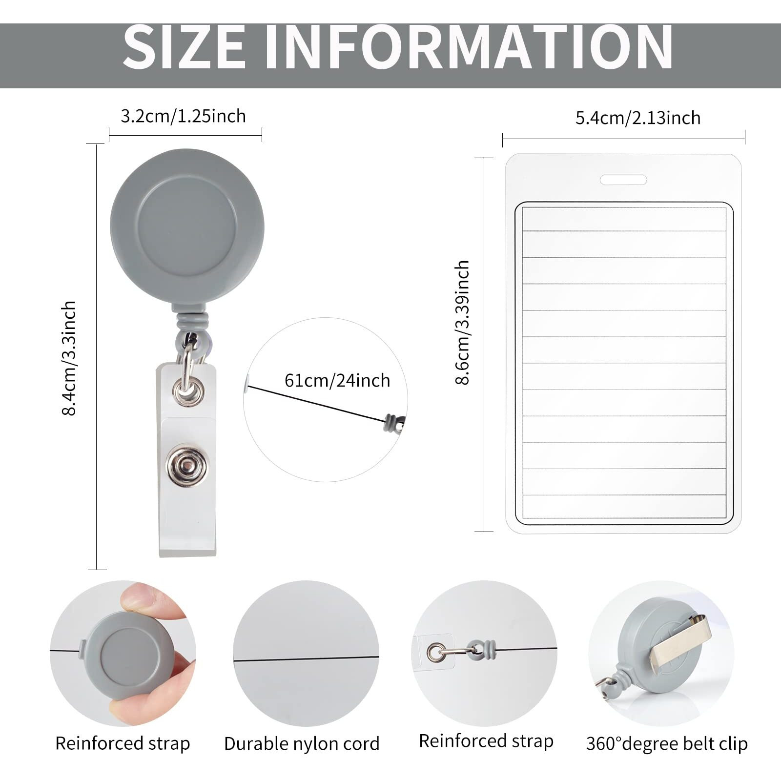 Dlugopis 3 Pieces 3 *5  Erasable Notepad Badge With Retractable Badge Reel Or Clip Dry-Erase Notepad Pocket Sized Erasable Notepad (Retractable)