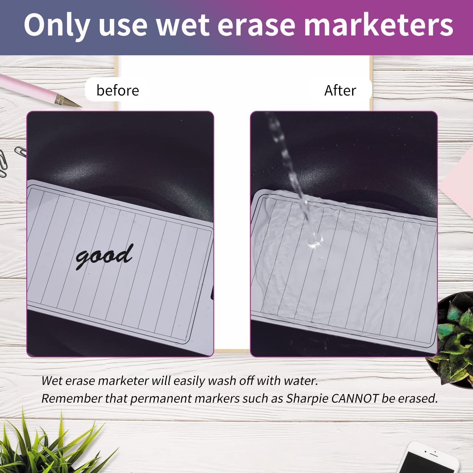 Dlugopis 3 Pieces 3 *5  Erasable Notepad Badge With Retractable Badge Reel Or Clip Dry-Erase Notepad Pocket Sized Erasable Notepad (Retractable)