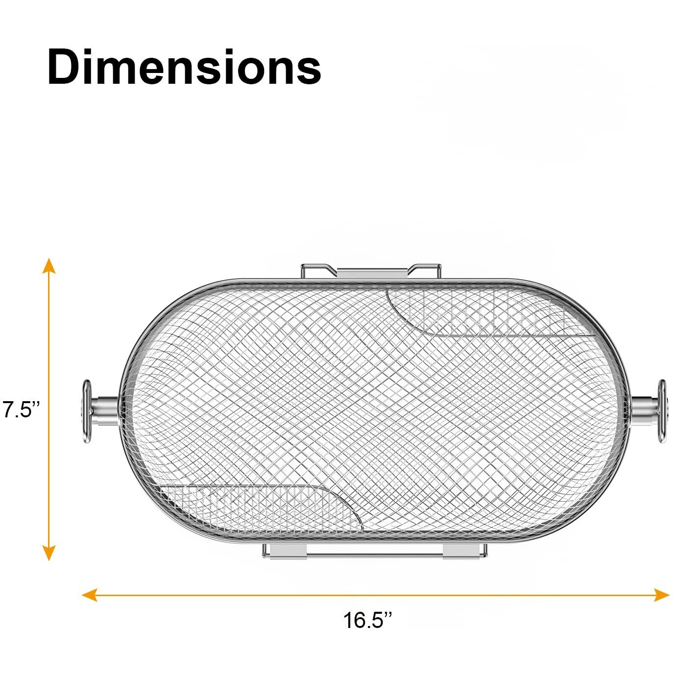 Ls'Babq Rotisserie Grill Basket For Napoleon Grill 64000 Bbq Accessories Fit Most Spit Rods Of Grills Rotisserie Stainless Steel