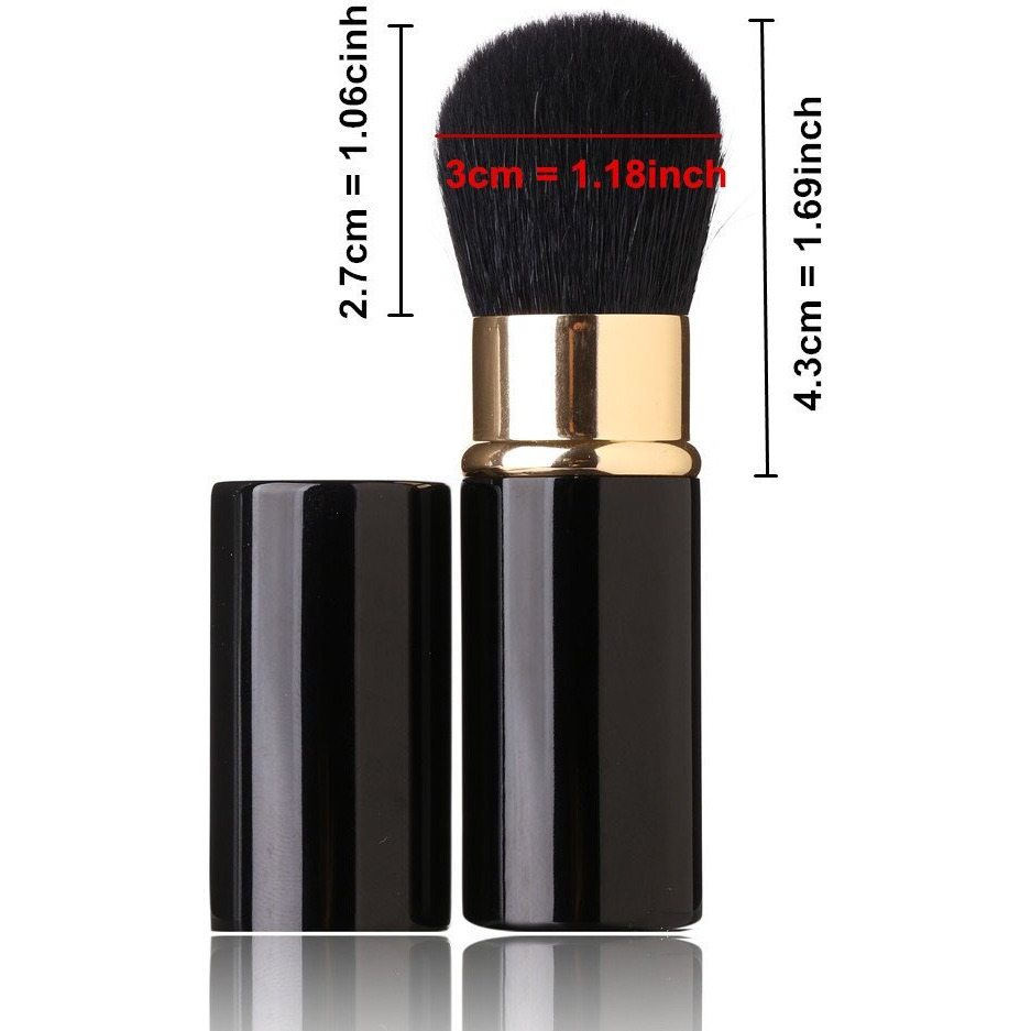 Retractable Makeup Brush - Goat Hairs - Portable Face Loose Powder Foundation  Mini Blush Brush Beauty Cosmetic Tool