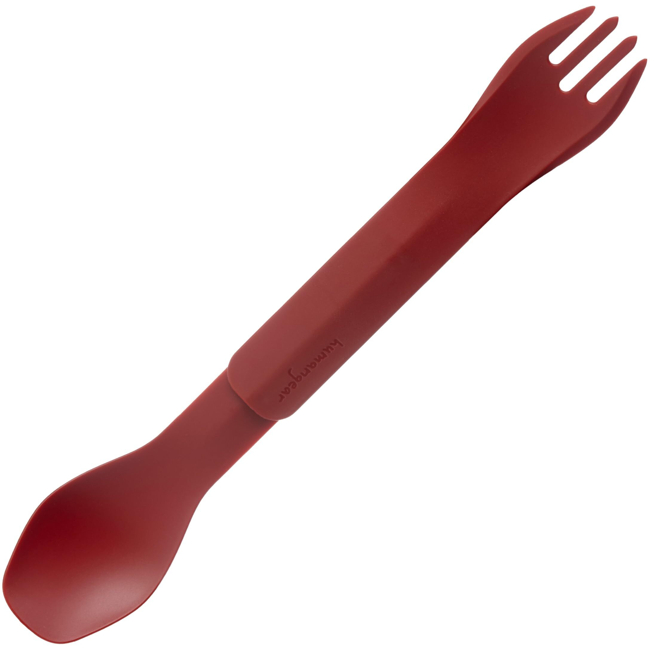 Humangear Gobites Duo | Travel & Camping Utensils | Portable & Convertible Dining Ware | Multi-Functional Spork  Red