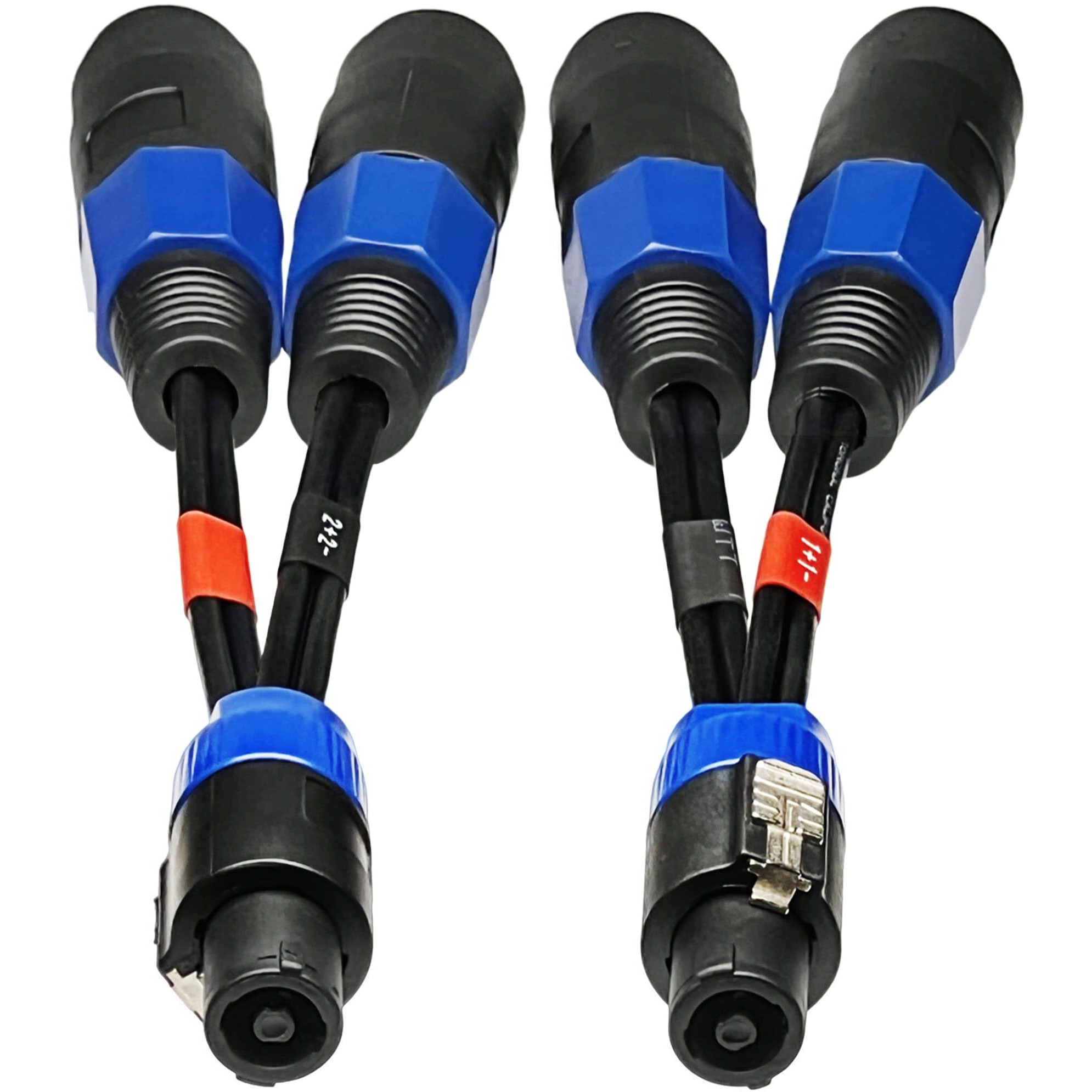 Cncess Cess-203 Unbalanced 4-Pole Type Speakon Plug Break Out To Dual 2-Pole Type Female Speakon Jacks