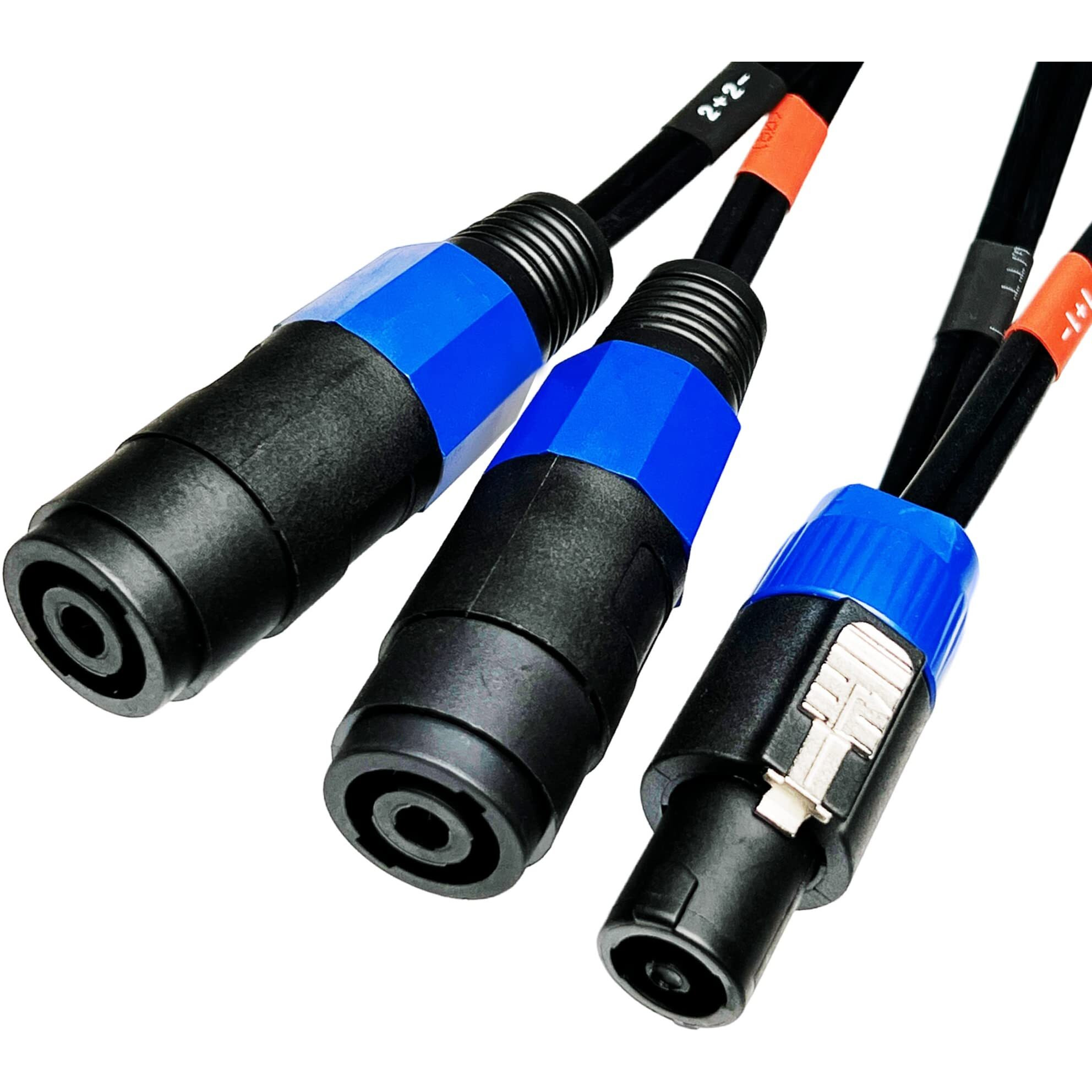 Cncess Cess-203 Unbalanced 4-Pole Type Speakon Plug Break Out To Dual 2-Pole Type Female Speakon Jacks