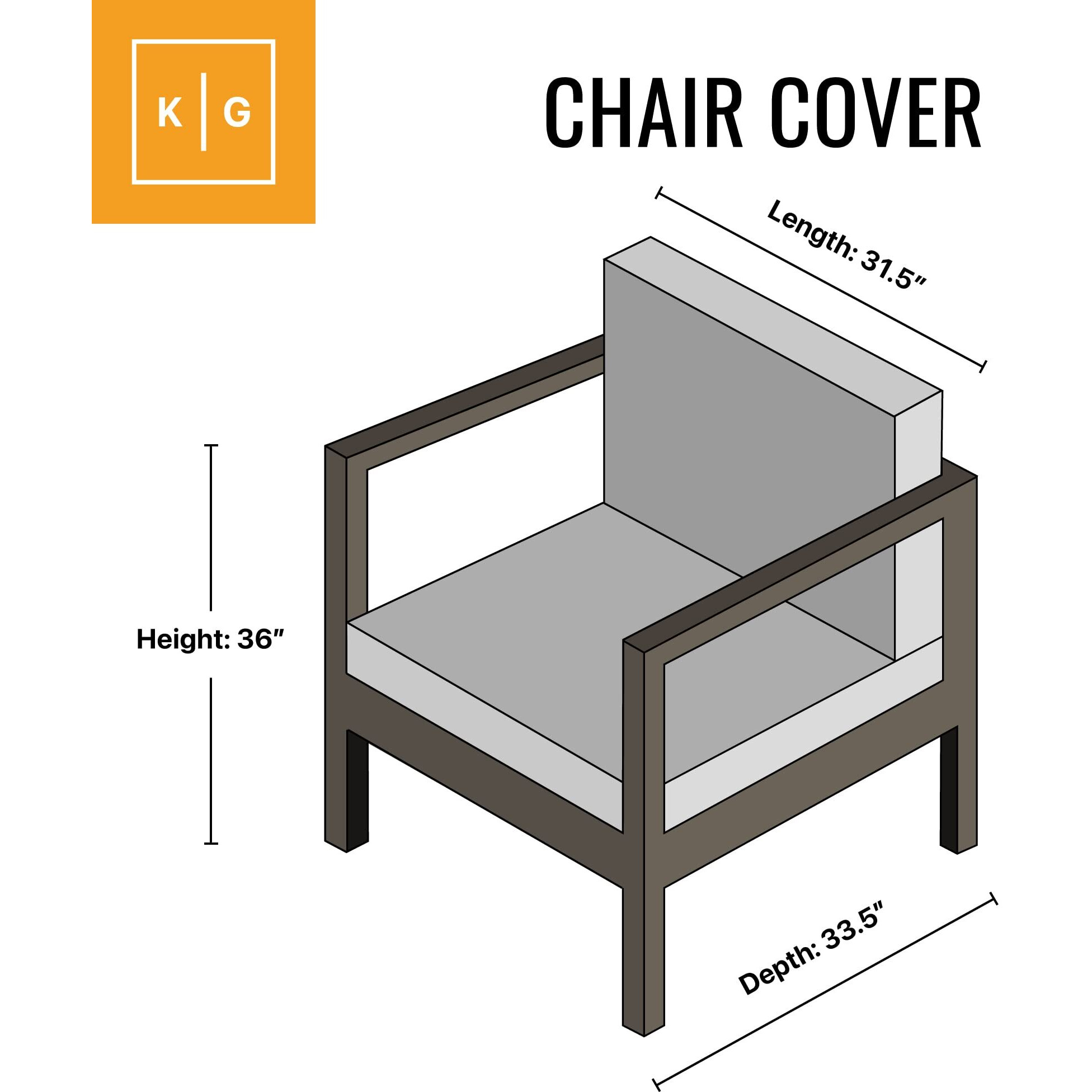 Khomo Gear - Patio Outdoor Furniture Chair Cover - Premium Heavy Duty - Grey