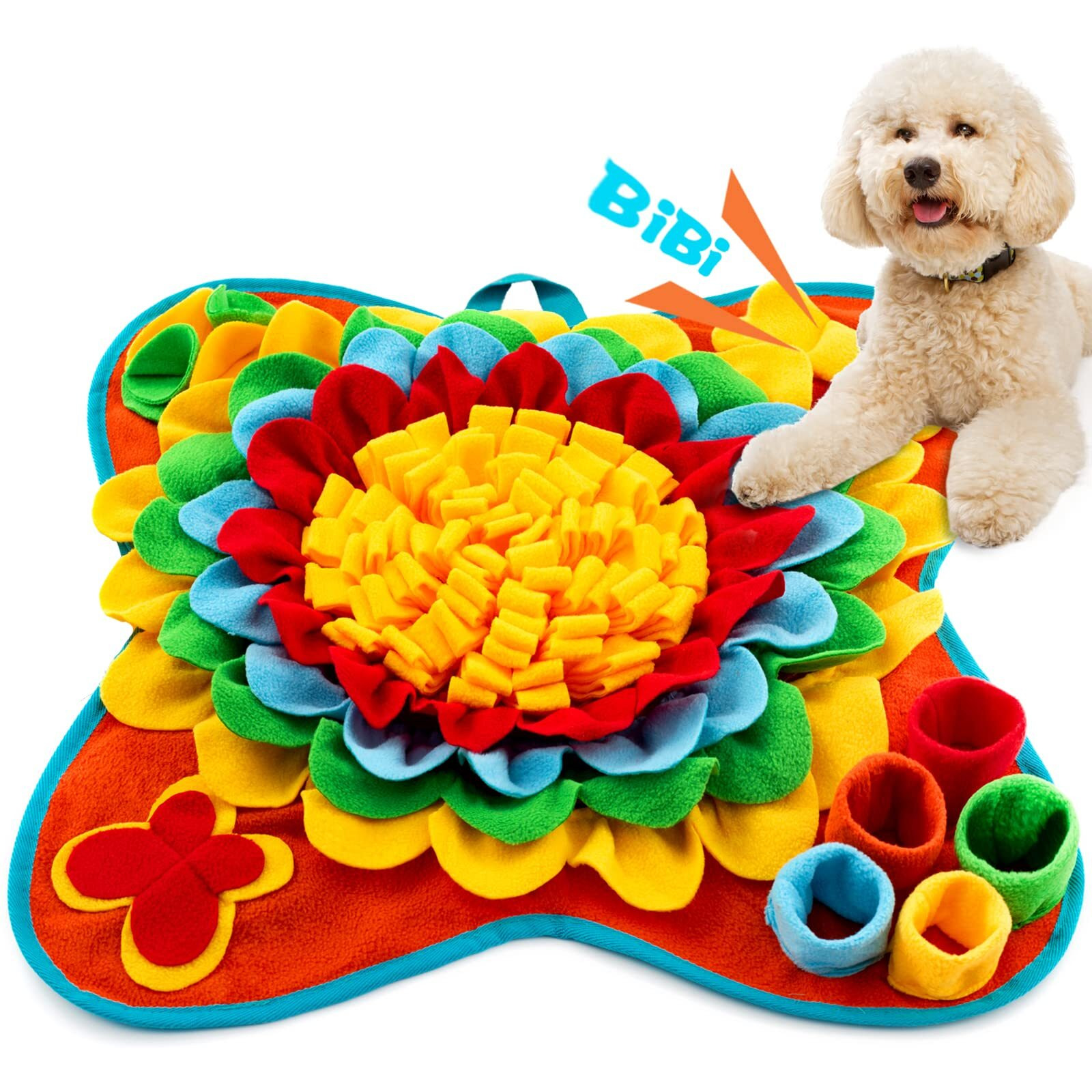Meilzer Snuffle Mat For Dogs Pet Treats Feeding Mat For Small/Medium Breed Dogs Non-Slip/Portable/Durable Interactive Dog Puzzle Toys Encourages Natural Foraging Skills (Blue)