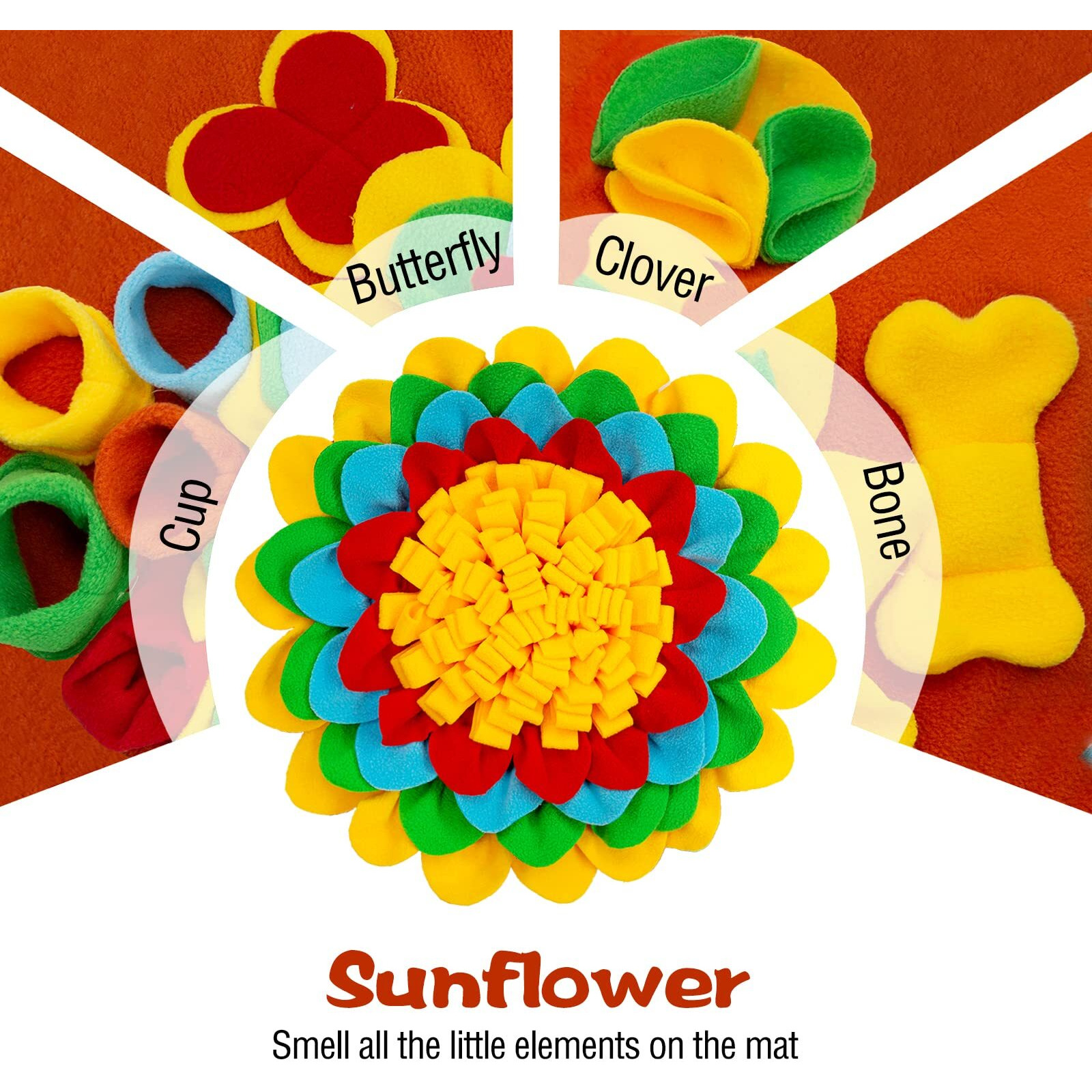 Meilzer Snuffle Mat For Dogs Pet Treats Feeding Mat For Small/Medium Breed Dogs Non-Slip/Portable/Durable Interactive Dog Puzzle Toys Encourages Natural Foraging Skills (Blue)