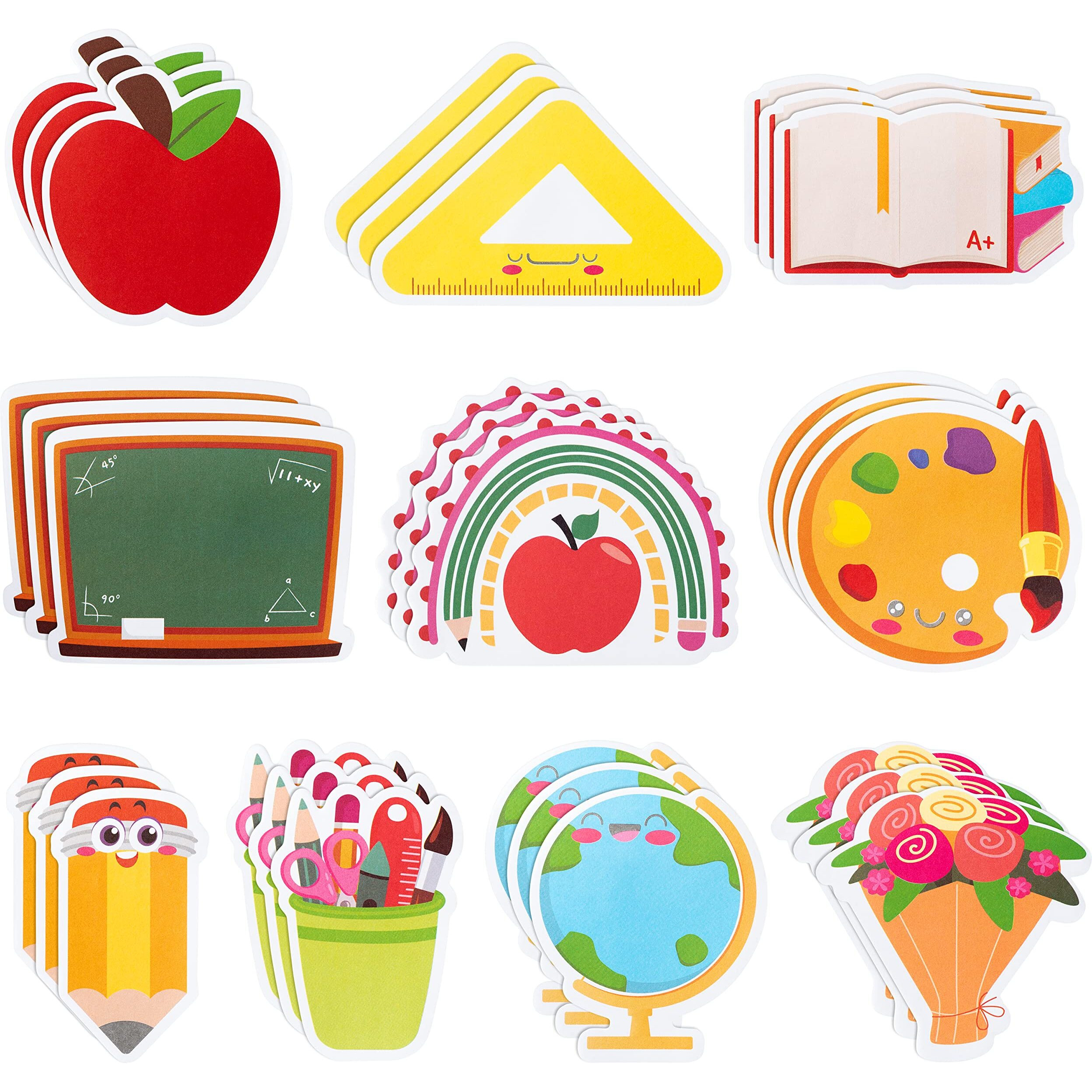 Xqumoi 30 Pack Teacher Notepads Set Total 600 Sheets  Book Pencil Ruler Blackboard Shaped Self Sticky Memo Pads For Teacher Appreciation Gift Back To School Supplies Party Favors Goodies Bag Fillers