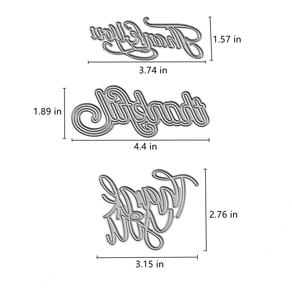 Thank You Alphabet Cutting Dies  3 Kinds Thank You Thanks Letters Thanksgiving Day Die Cuts Metal Embossing Stencils Template Mould For Card Scrapbooking And Diy Craft Album Paper Card Decor