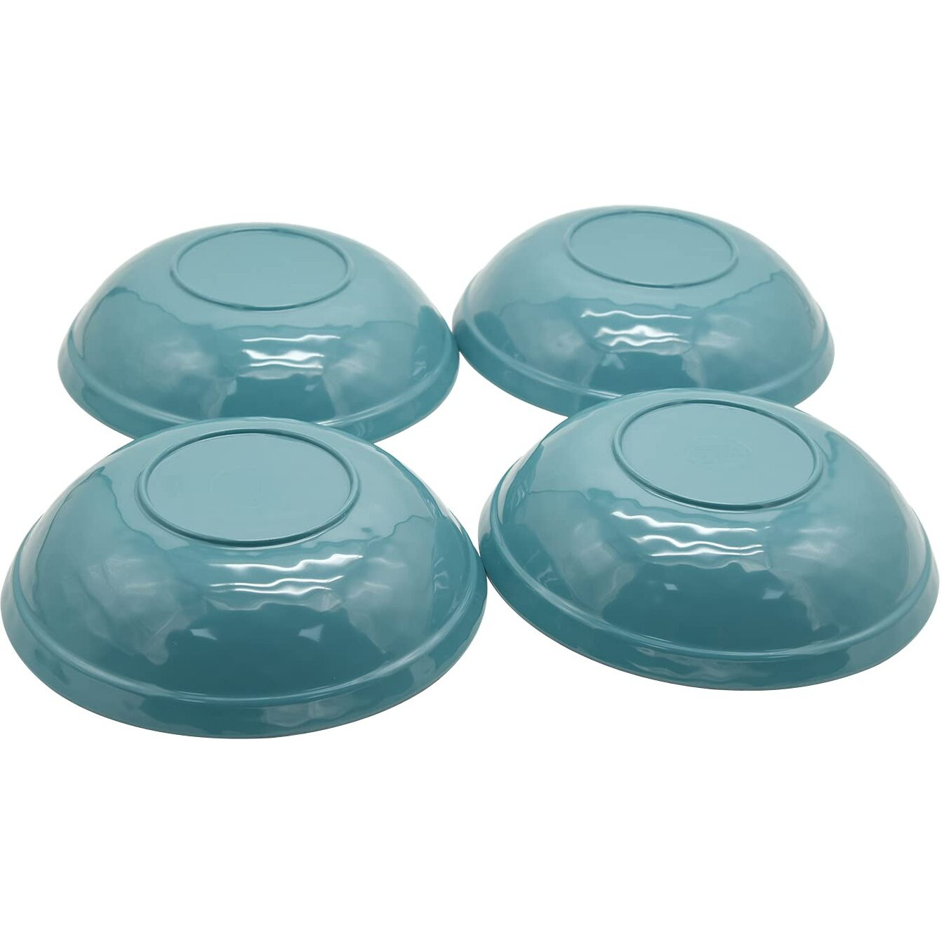 Lok-Osemile Gourmet Art Crackle 9"" Melamine Salad And Pasta Bowls -Aquamarine Blue 45 Ounce Set Of 4
