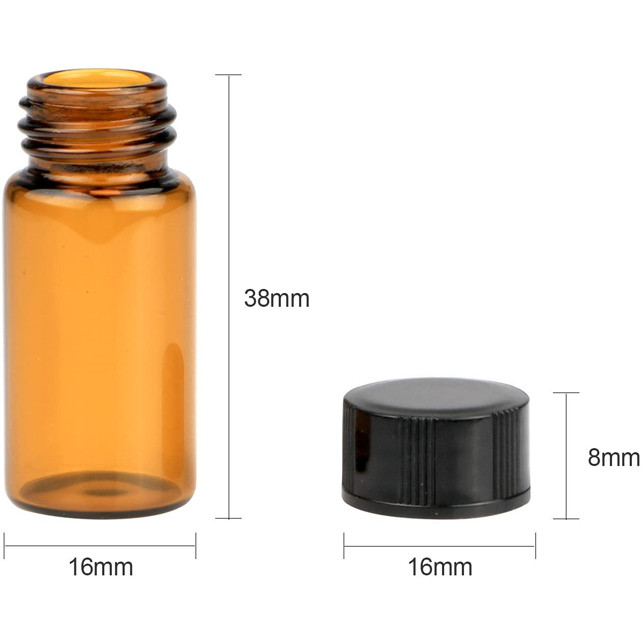 Usrommaner 50 Pack 5Ml (1/6 Oz) Amber Glass Essential Oil Bottle With Screw Caps Empty Refillable Travel Glass Liquid Sample Vial Preservation Storage Vials Test Container-Free Funnel&Dropper