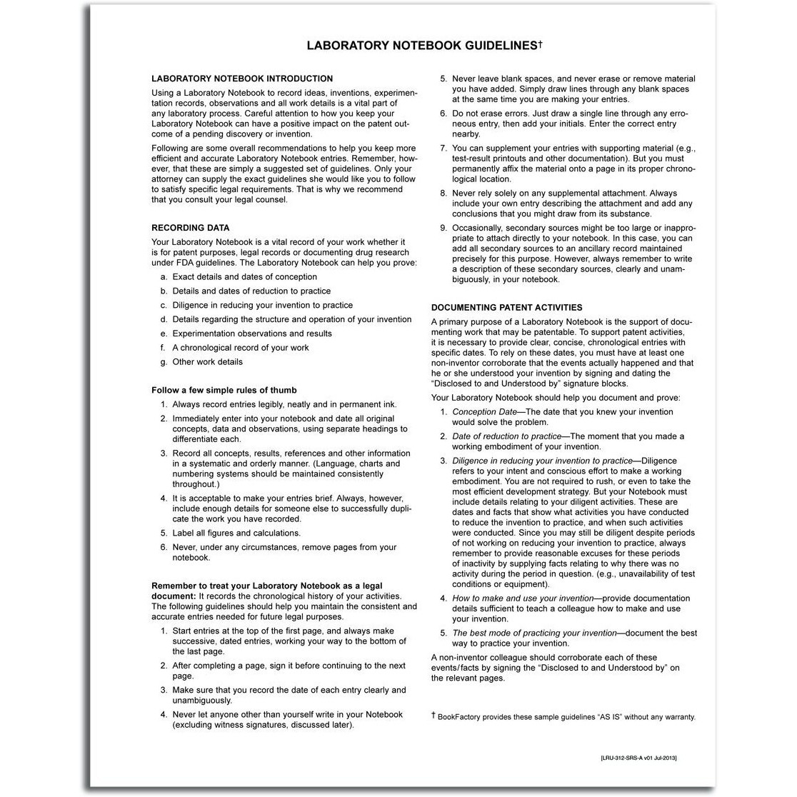Bookfactory Lab Notebook Laboratory Notebook - Professional Grade - 168 Pages  8"" X 10"" (Ruled Format) Cover Is Black And Burgundy Imitation Leather  Section Sewn Hardbound (Lru-168-Srs-A-Lkmst1)