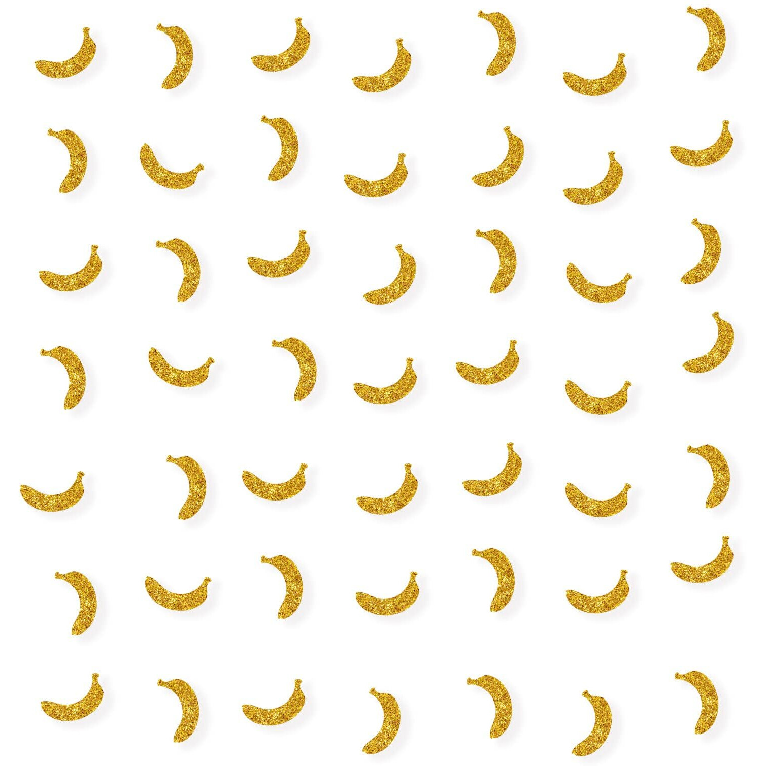 Pinkaaj Gold Glitter Banana Confetti  100 Pieces  Fruit Theme Birthday Party Decor  Paper Material