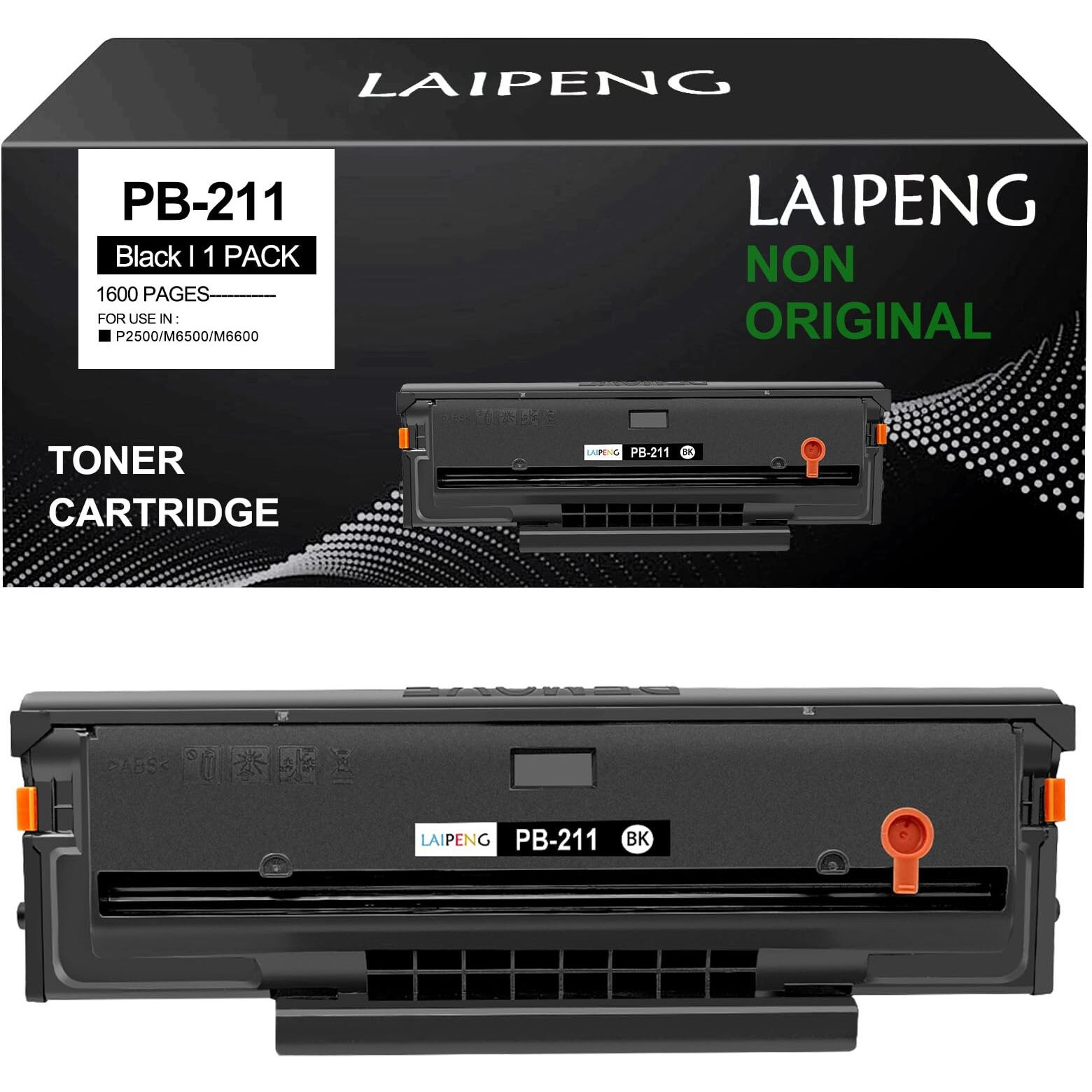 Laipeng Pb-211 Pb211 Pb 211E Pb-211Ev Pb 211Ev Compatible Toner Cartridge 1600 Pages For P2500W P2502W P2207 M6550 M6500Nw M6550Nw M6600 M6600Nw M6602Nw M6552 M6552Nw M6602N Printers (Black 1-Pack)