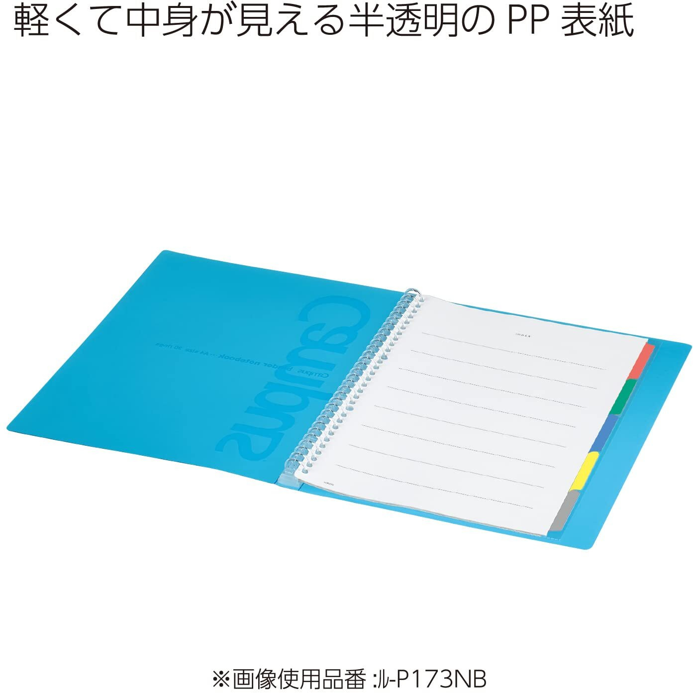 Kokuyo Campus Slide Binder With 5 Tab Dividers  Slim Type  A4  30 Holes  Up To 65 Sheets  Transparent  Japan Import (Ru-P173Nt)