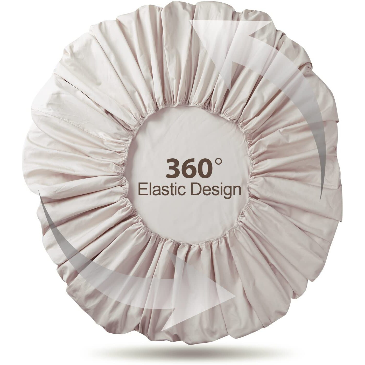 Queen Size 100% Egyptian Cotton Fitted Sheets 600 Thread Count 16"" Deep Pocket  Ultra-Soft Hotel Luxury  Durable  Breathable And Comfy Bottom Sheet (1 Pack Queen Fitted Sheet  Light Beige)