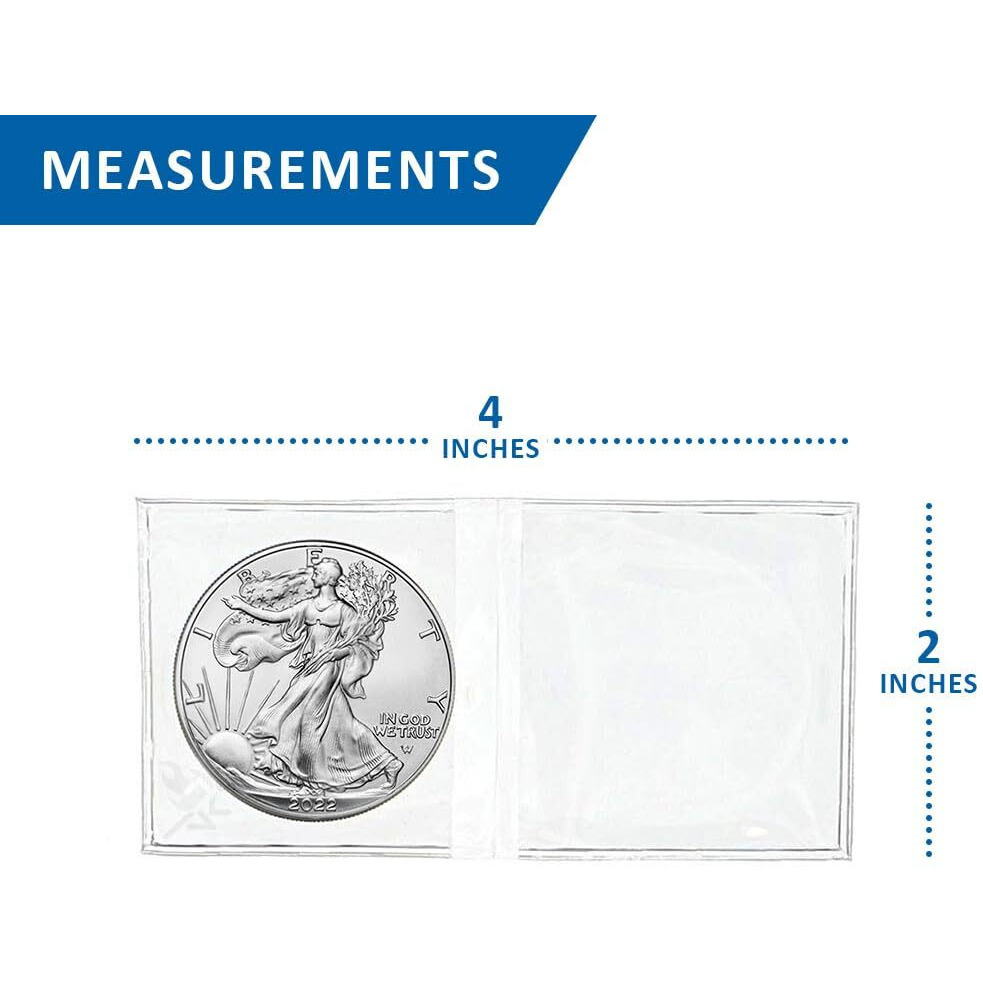 Air-Tite Double Pocket 2X2 Vinyl Coin Flips For Long Term Coin Storage By Onfireguy (100 Flips)