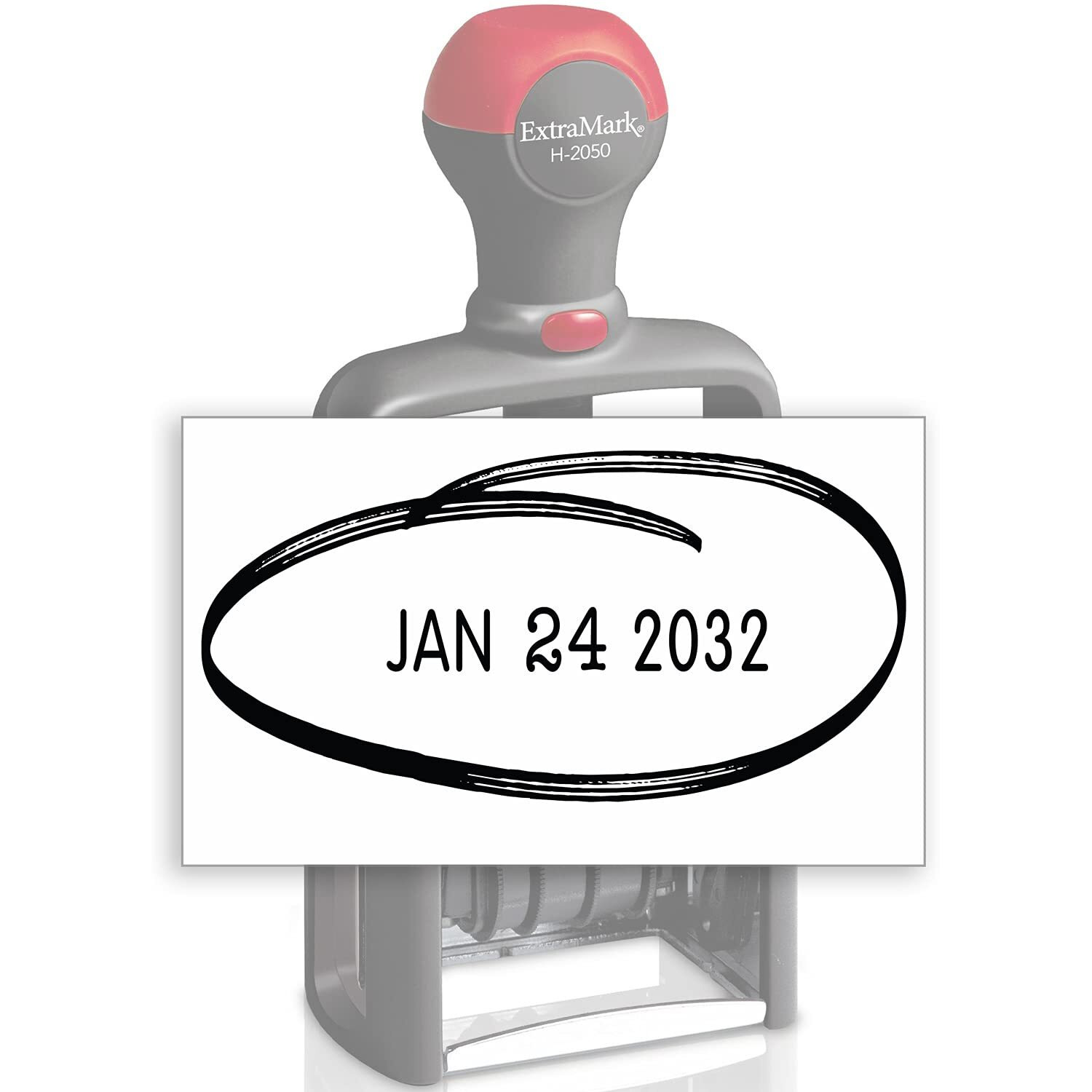 Heavy Duty Office Date Stamp - Brush Stroke Design - Self Inking Dater - Black Ink Color