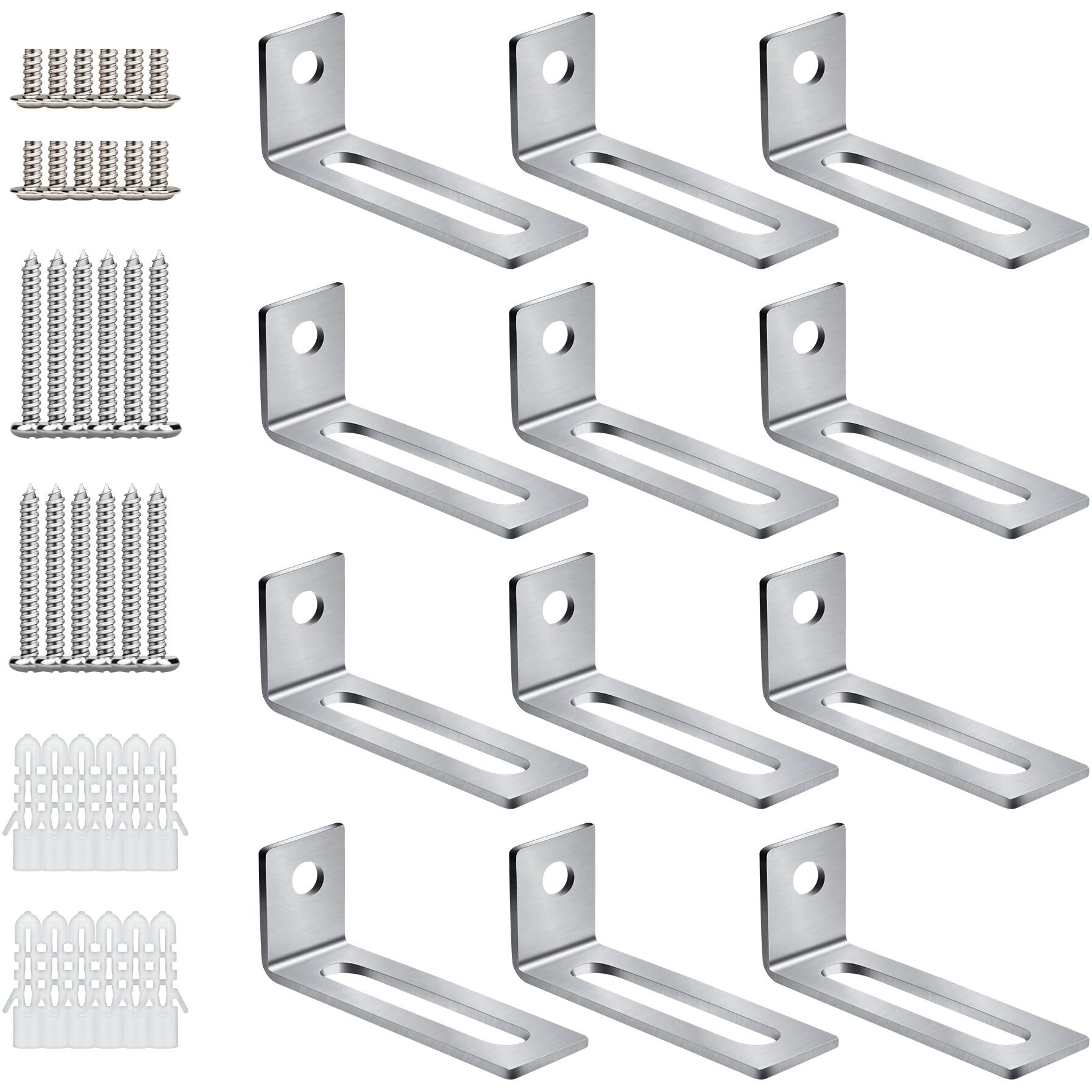 30 Set White Board Mounting Hardware Whiteboard Hanging Brackets  White Board Installation Kit Includes Hanger Supports  Screws And Expansion Tube For Hanging Whiteboard Office Supplies (38*16*12Mm)