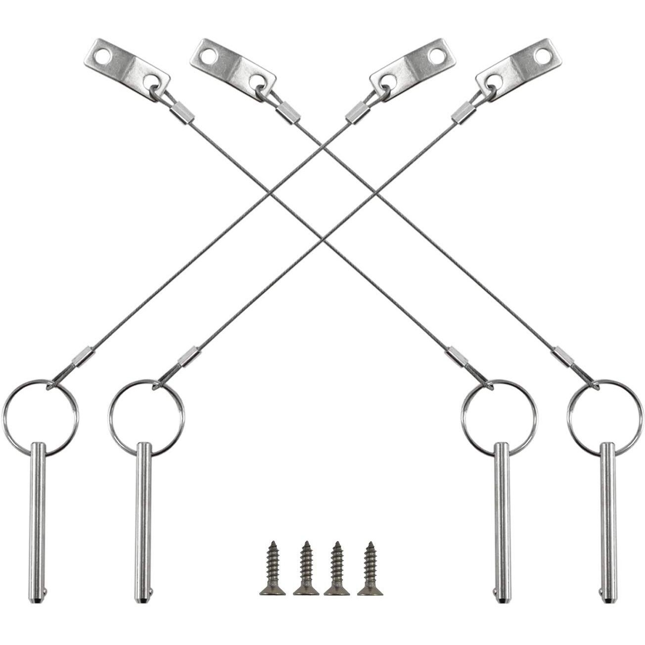 4Pieces Of Quick Release Pin 1/4&quot&quot Diameter  Usable Length 2&quot&quot(50Mm)  Total Length 2-1/2&quot&quot(63Mm) Full 316 Stainless Steel  Bimini Top Pin  Marine Hardware
