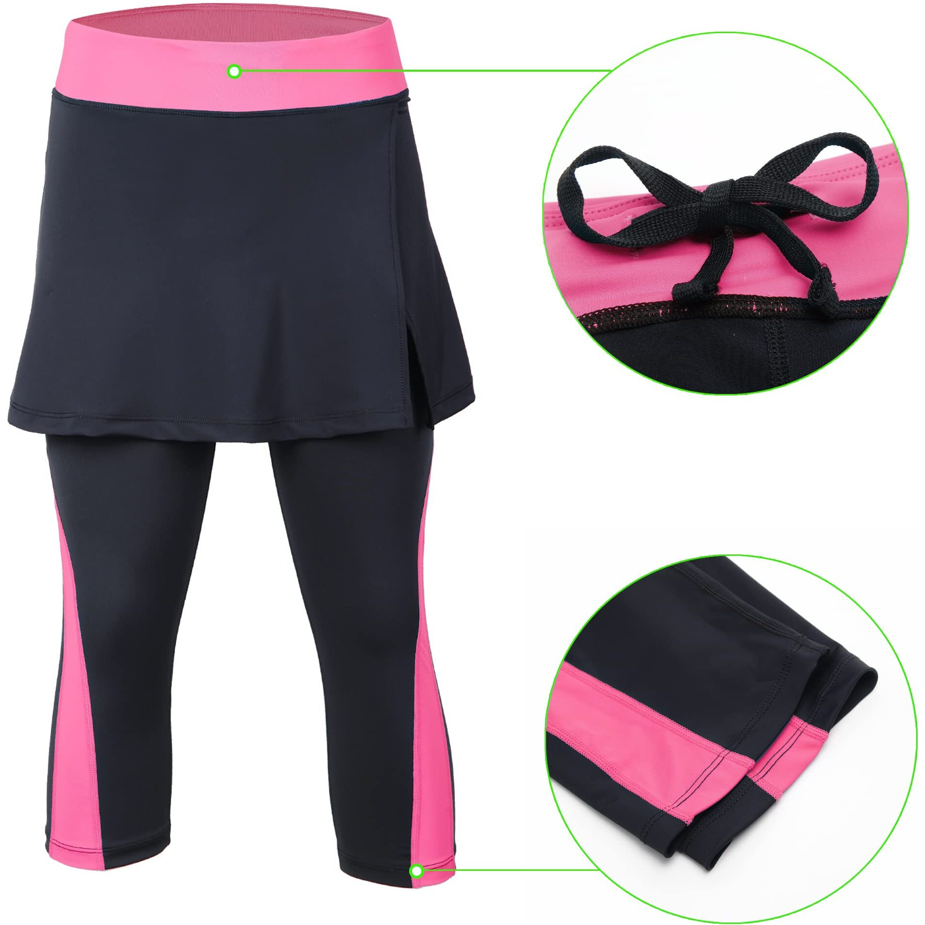 Anivivo Women Yoga Legging Skirts With Pockets Tight Skirted Pants For Tennnis Clothing Skorts(Pink M)