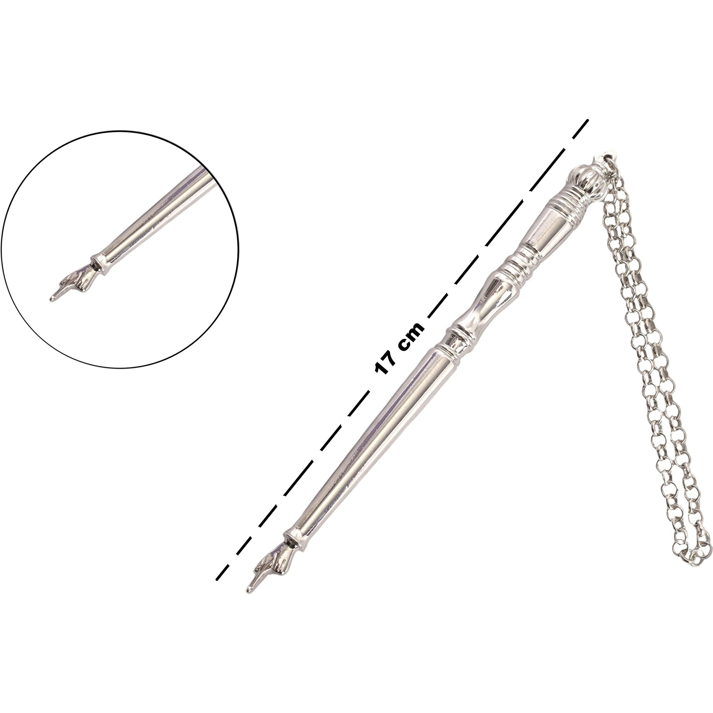 Torah Book Pointer Yad Hand Pointer Silver Finish Great Bar Bat Mitzvah Gift With A 20Cm Bead Charm (17 Cm Silver In Gift Box)