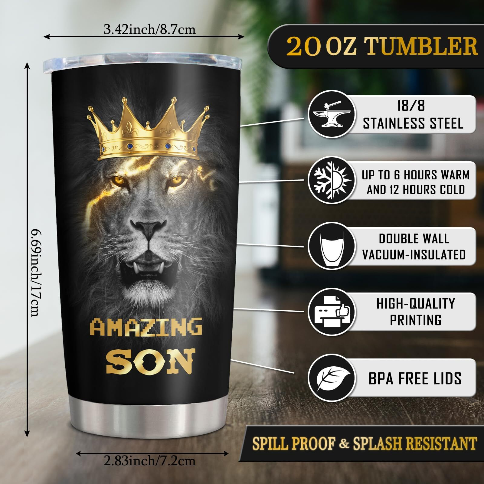 Muizon To My Son Gifts 20Oz Coffee Tumblers - Dad/Mom Gifts For Grown Sons - Birthday Gift Idea