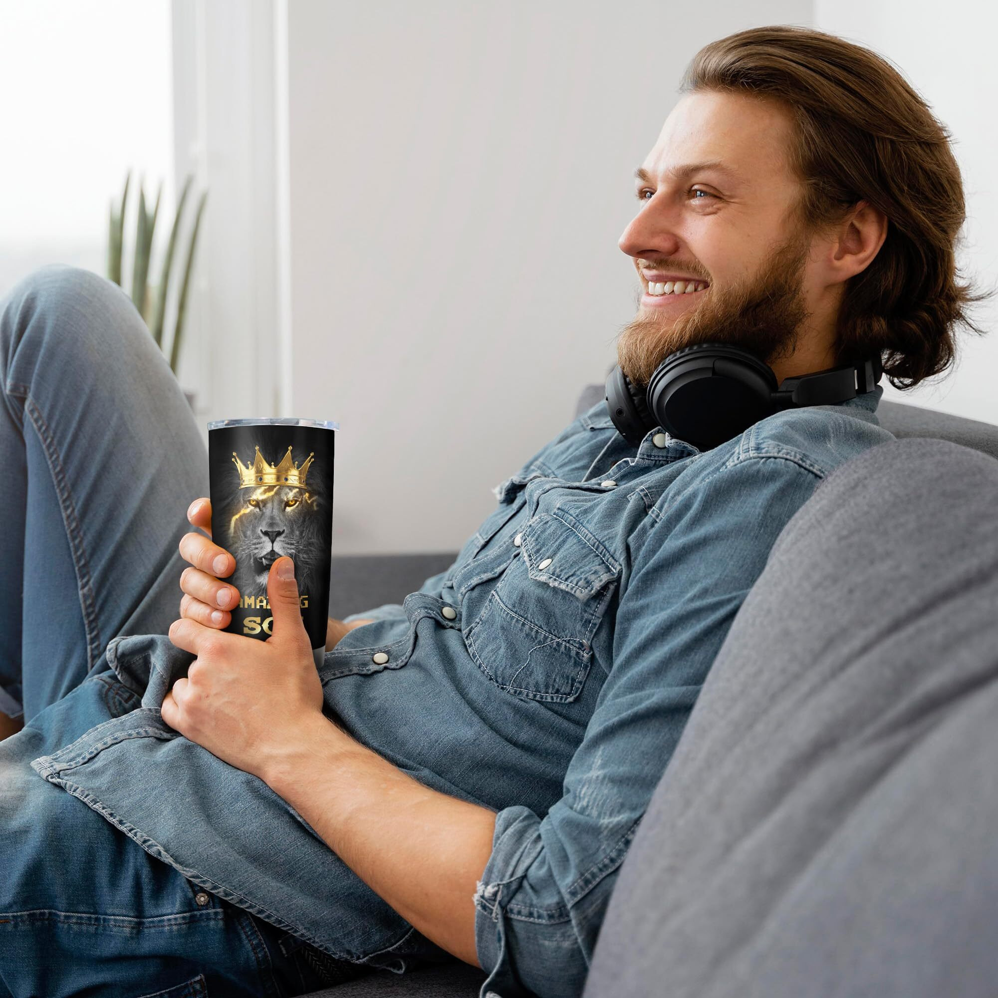 Muizon To My Son Gifts 20Oz Coffee Tumblers - Dad/Mom Gifts For Grown Sons - Birthday Gift Idea