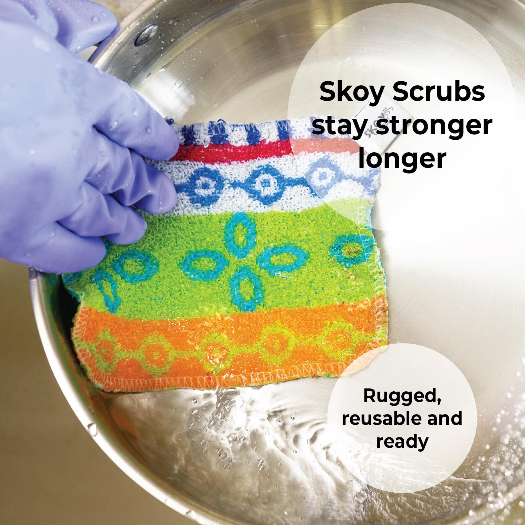 Skoy Scrub  4-Pack Reusable  Non-Scratching Dish Scrubber For Kitchen And Household Cleaning  Planet-Friendly  Dishwasher Safe Soft Scrub  Assorted Colors And Designs