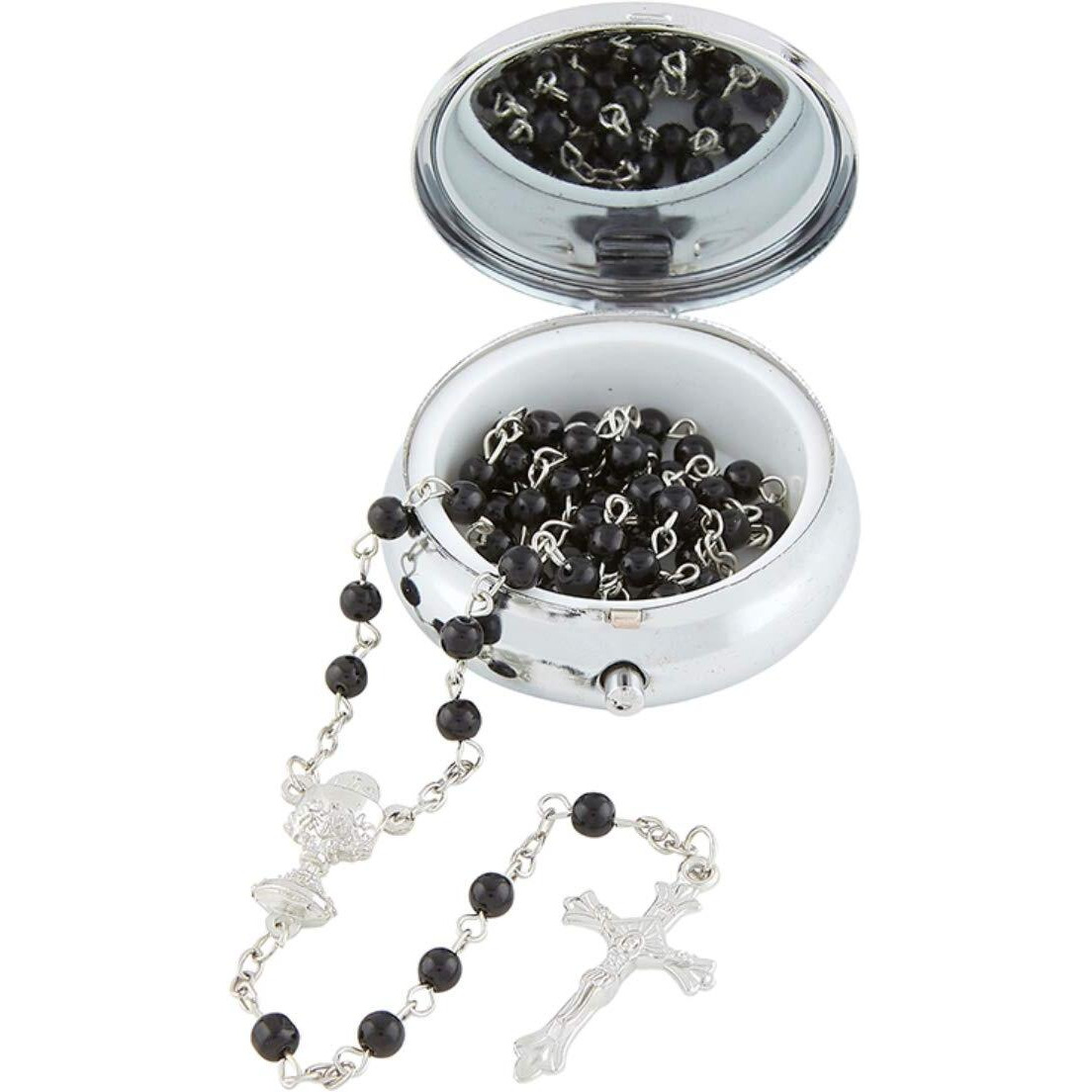 Needzo Boys Black Bread Of Life First Communion Rosary With Case Gift Set  18 Inch