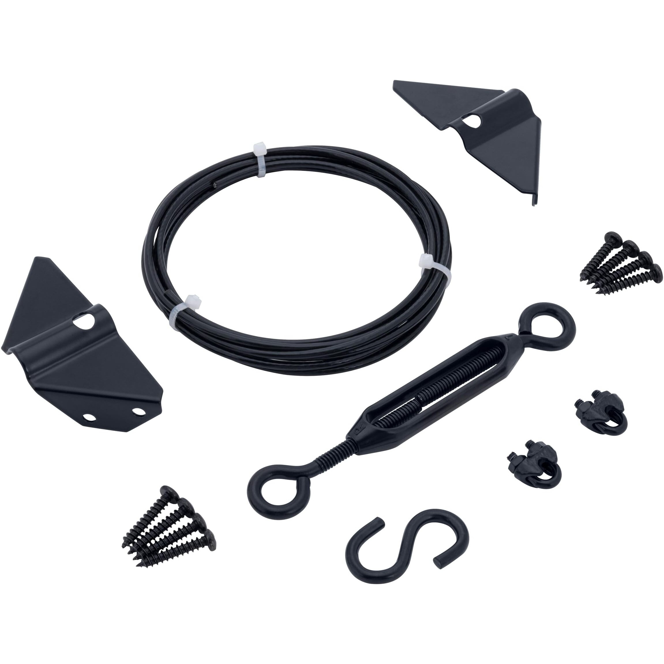 Chijane Durable Anti Sag Gate Kit Gate Hardware Support Cable Set For Sliding Gate Steel Fence Door Repair Kit Anti-Sagging Gate Kit Gate Latch For Wooden Fence Outdoor  Black No Sag Gate Frame Kit