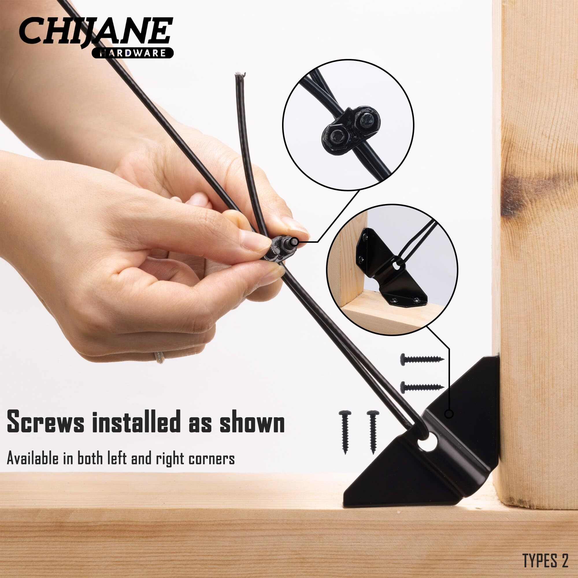 Chijane Durable Anti Sag Gate Kit Gate Hardware Support Cable Set For Sliding Gate Steel Fence Door Repair Kit Anti-Sagging Gate Kit Gate Latch For Wooden Fence Outdoor  Black No Sag Gate Frame Kit