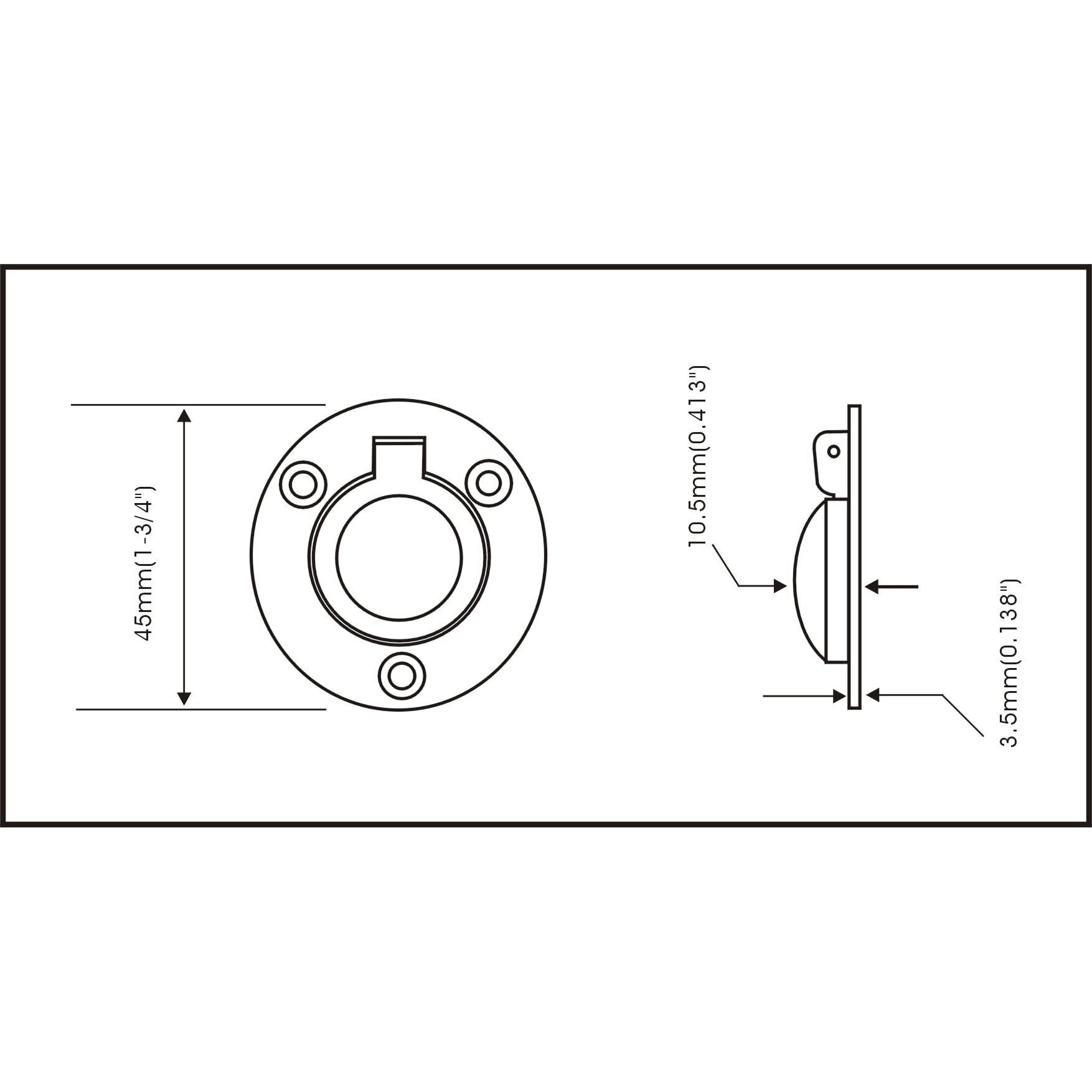 Qcaa Solid Brass Flush Ring Pull Round  1-1/2""  Polished Brass  4 Pack