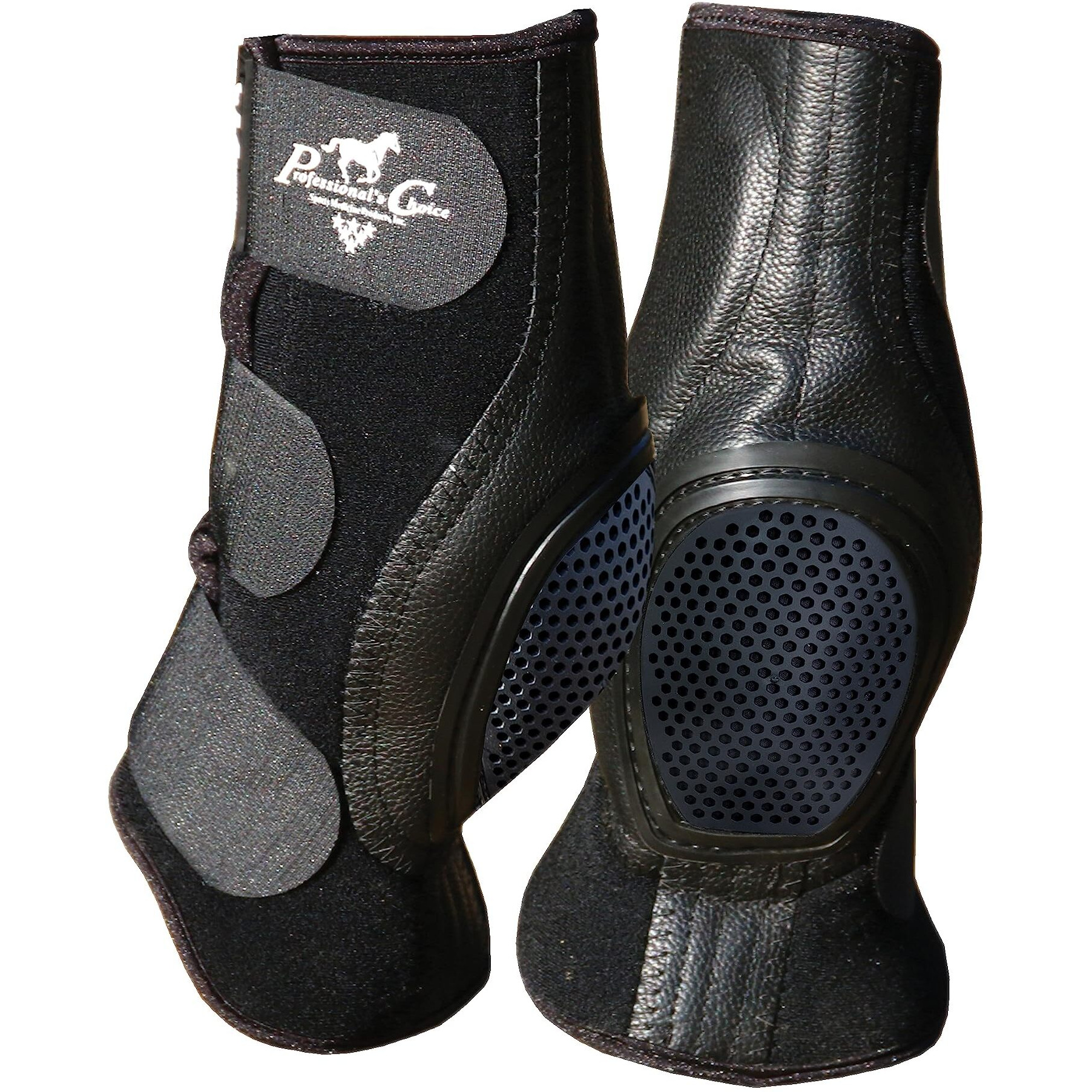 Professional's Choice Equine Ventech Slidetec Skid Rear Leg Boot | Prevents Burns During Sliding Stops | Pair | Short 10.5"" | Black