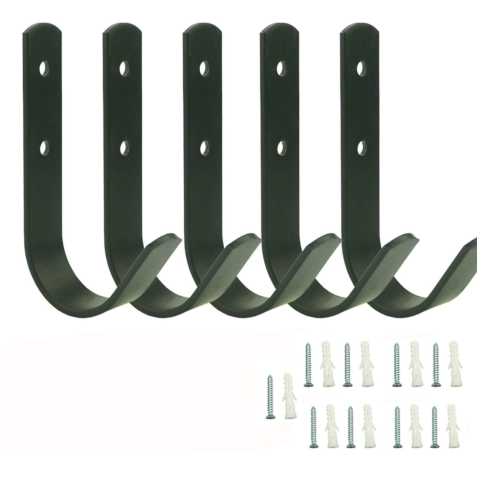 Tinsow 5 Pcs Heavy Duty Garage Storage Wall Mount J Hooks Hose Hook Keep Your Hoses Coiled And Equipment Organized (5)