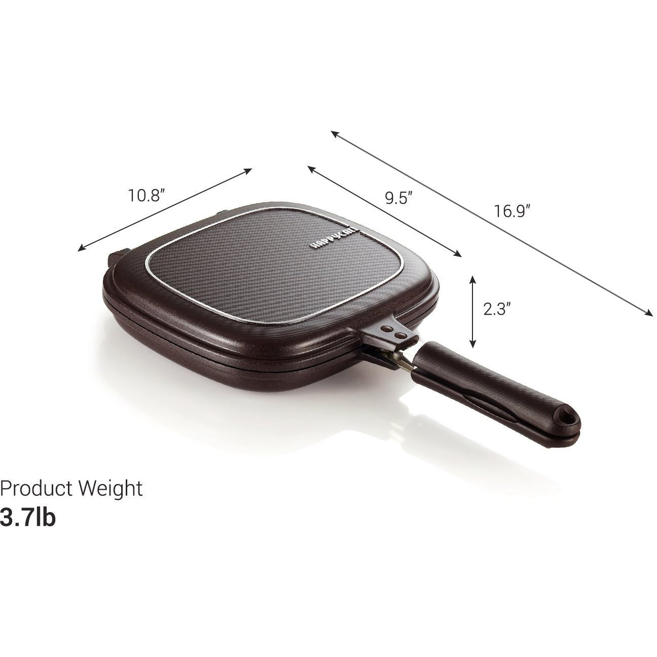 Happycall Titanium Nonstick Double Pan  Omelette Pan  Flip Pan  Square  Dishwasher Safe  Pfoa-Free  Brown (Standard)