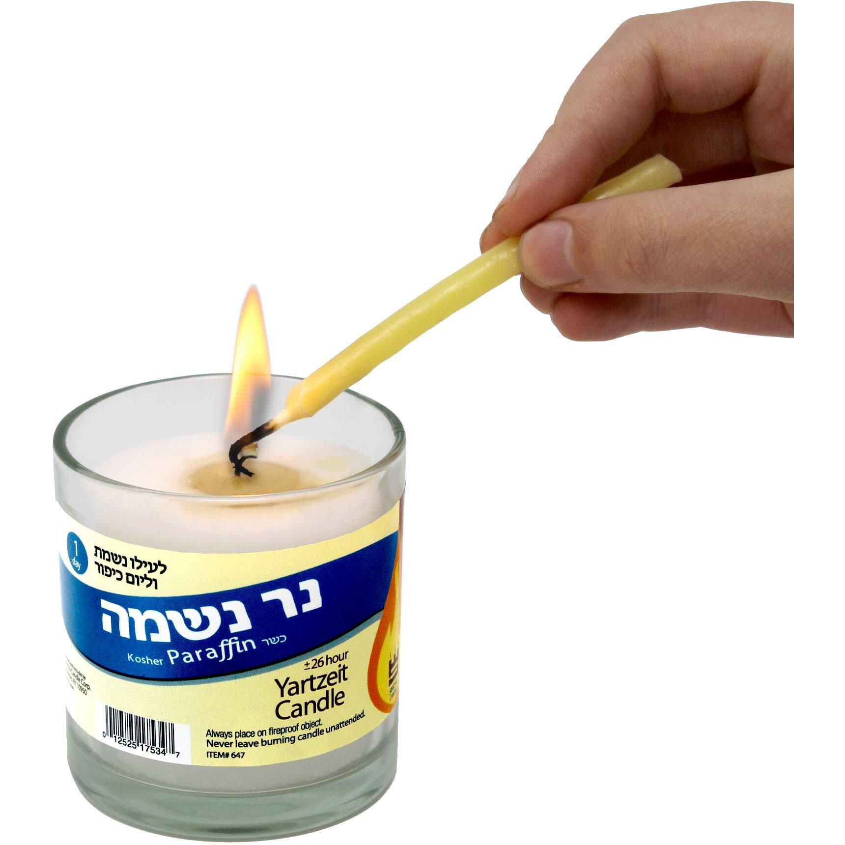 Yahrzeit Memorial Candle 24 Hours Burning Time In Glass Holder- 6 Pack - To Light In Memory Of Lost Loved Ones Funeral Shiva Yartzeit Or Emergency Candles- Nice Glass Tumbler Cups- Light 1 Day