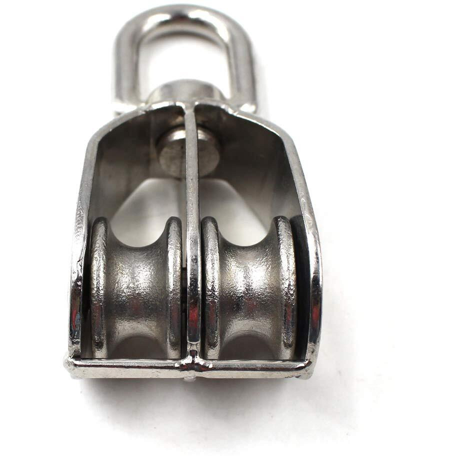 M15 Wire Rope Double Pulley Block 304 Stainless Steel Roller Pulley Bearing Roller Pack Of 4 Loading35Kg
