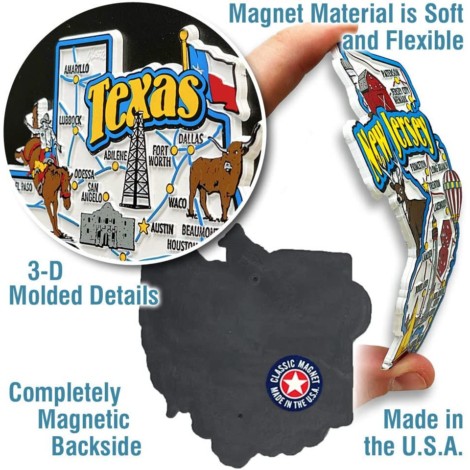 Wyoming Jumbo State Map Magnet By Classic Magnets  3.6"" X 3.2""  Collectible Souvenirs Made In The Usa