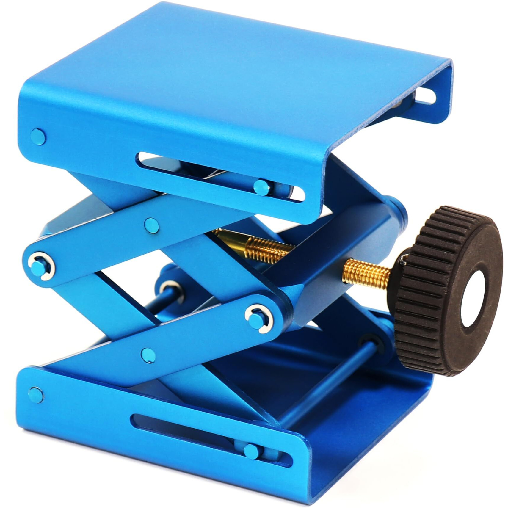 Maccx Lab Support Jack  Blue Color  Aluminum Table  Dim Of Platform 3.15 "&quotX3 ""  Max. Height Up To 5.5 ""  Lsj080-001
